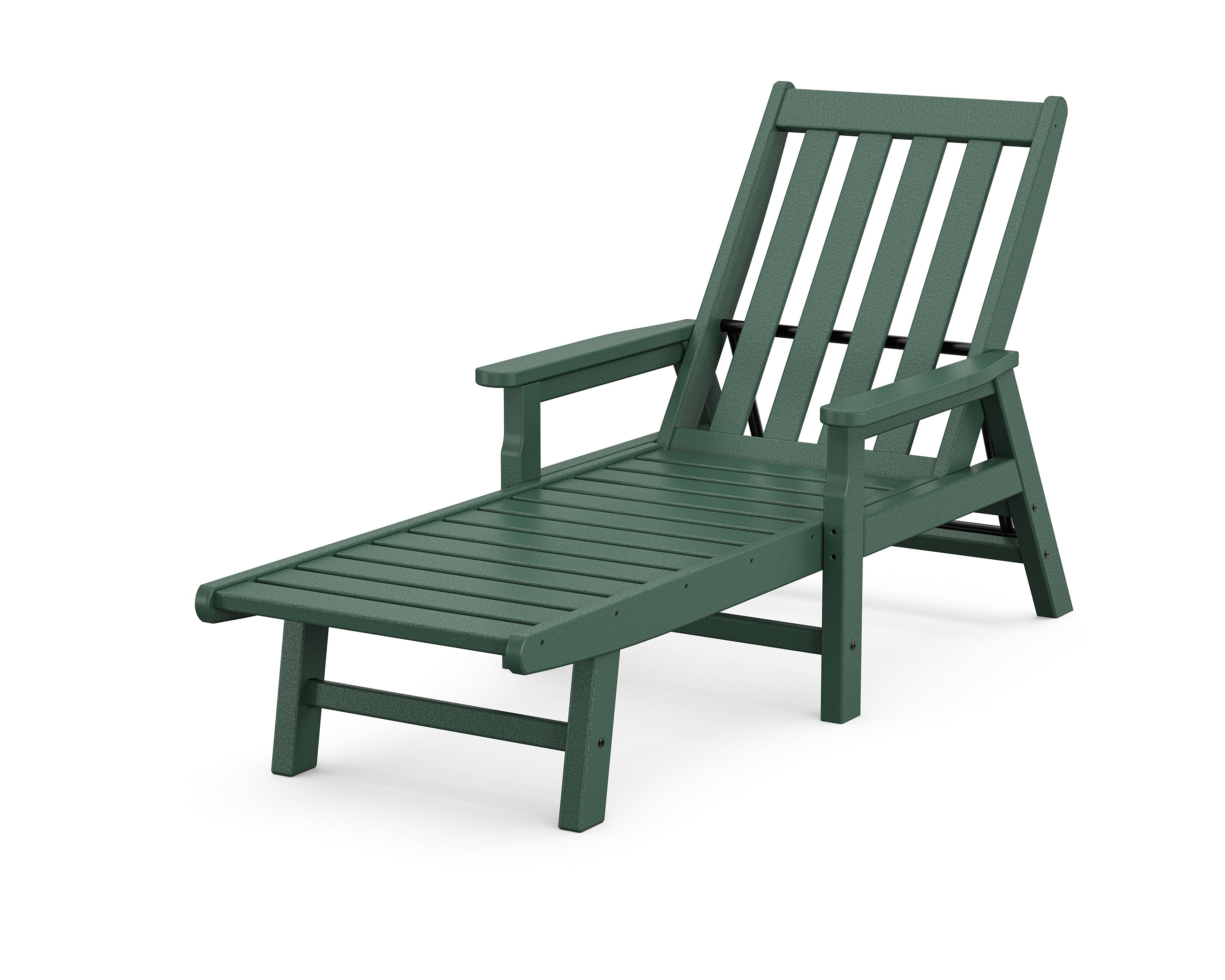 POLYWOOD® Vineyard Chaise with Arms in Green