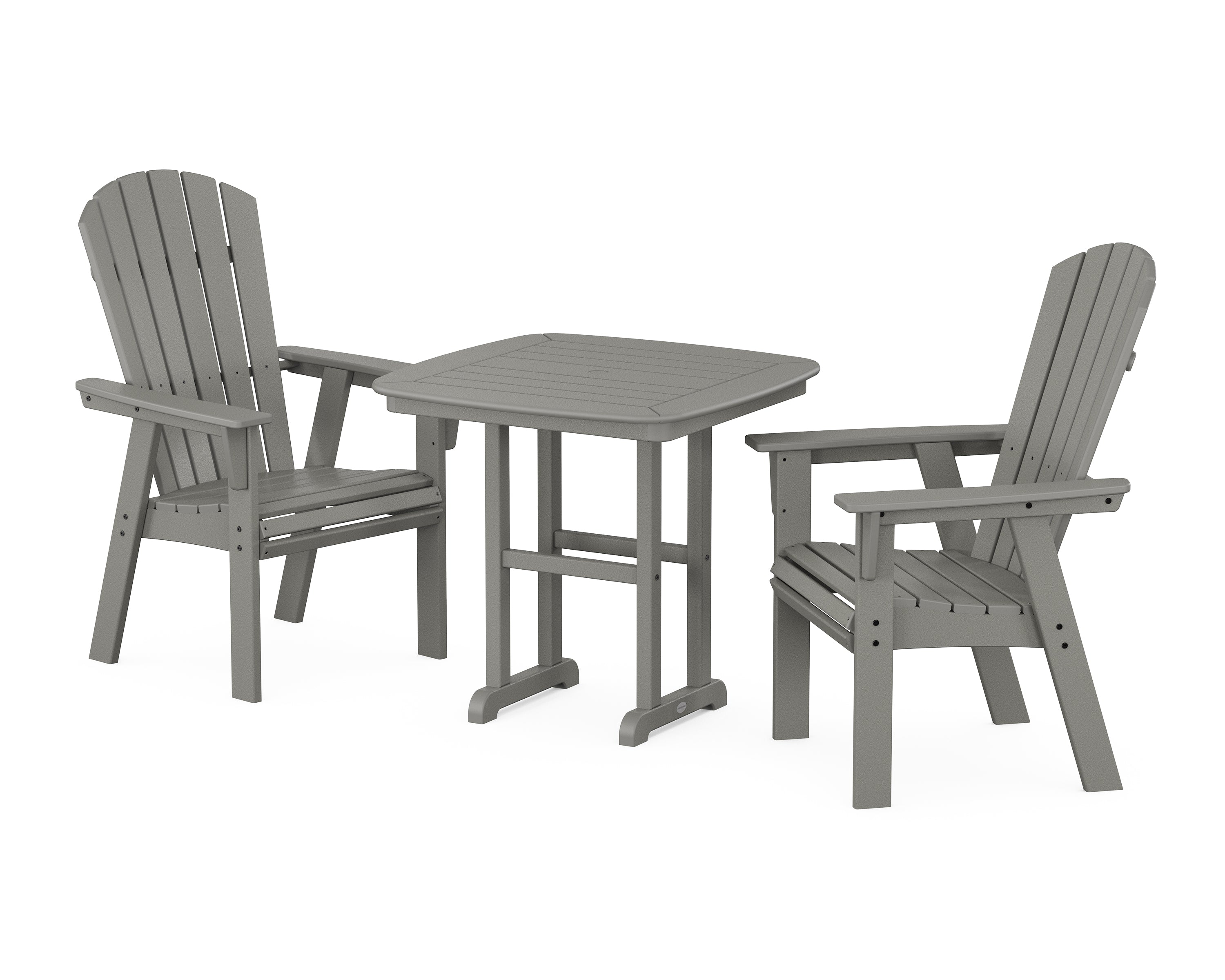 POLYWOOD® Nautical Adirondack 3-Piece Dining Set in Slate Grey