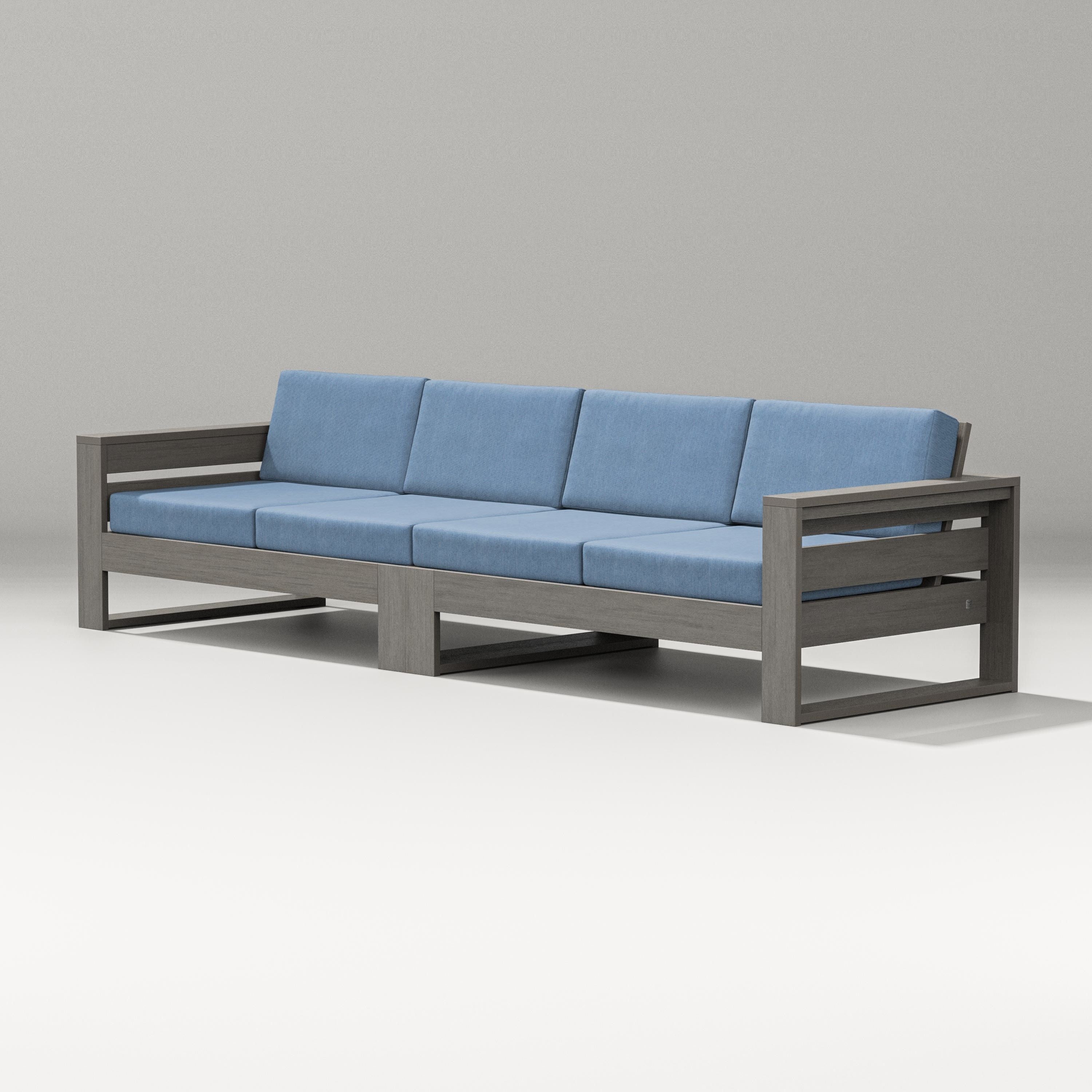 PW Designer Series Latitude Straight Sectional in Driftwood / Sky Blue