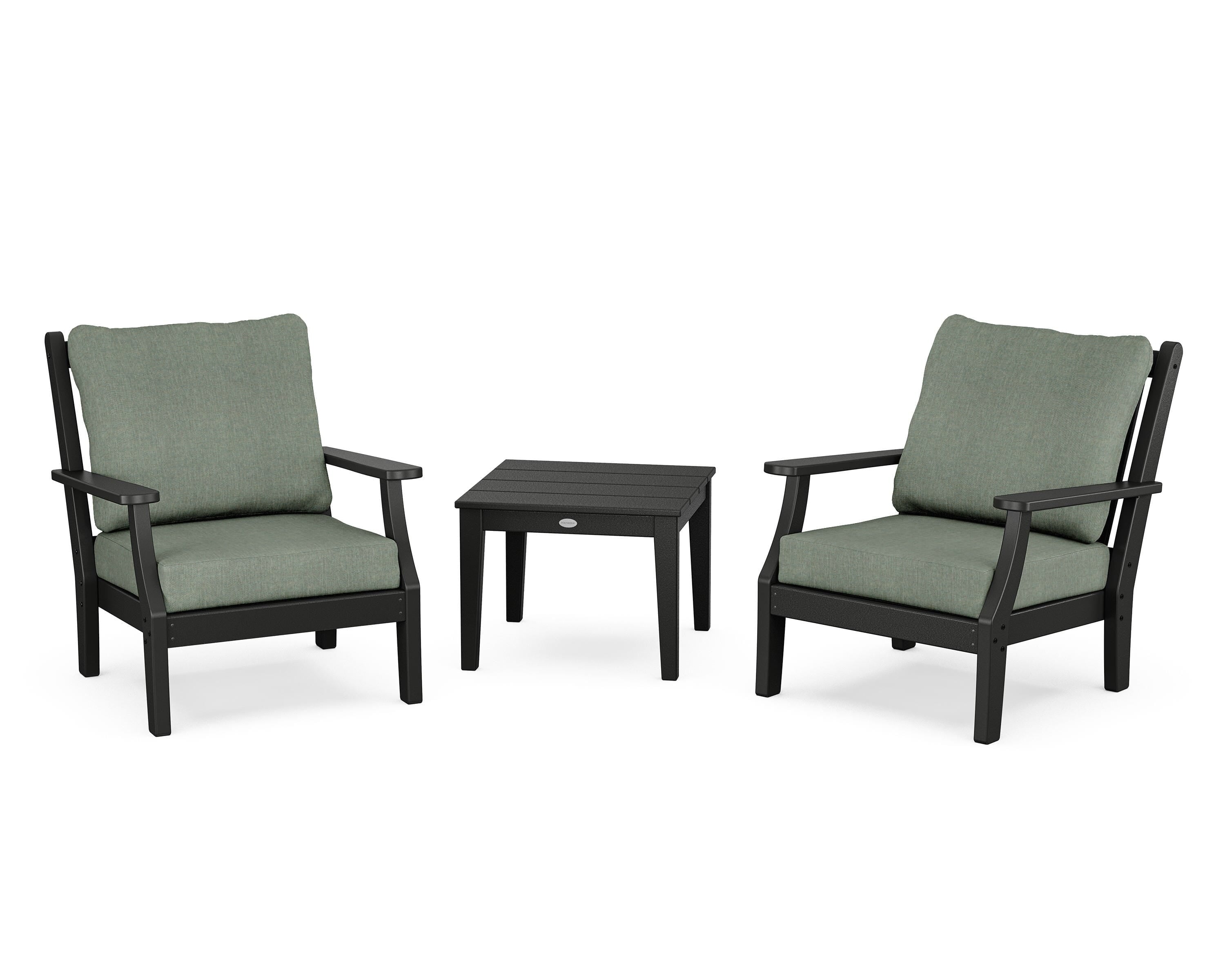 Country Living Wovendale 3-Piece Deep Seating Set in Black / Cast Sage