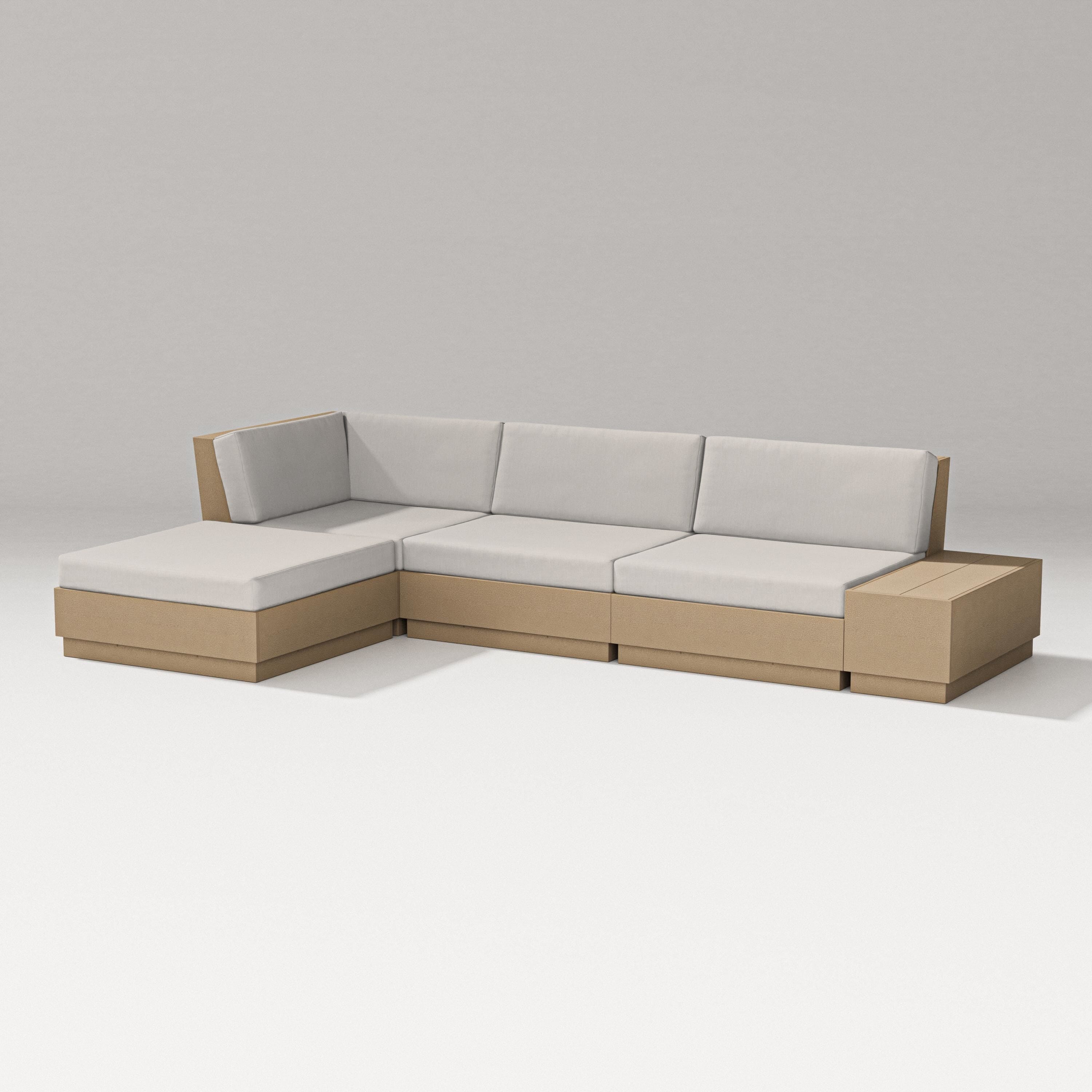 PW Designer Series Elevate Chaise Sectional in Vintage Sahara / Cast Ash