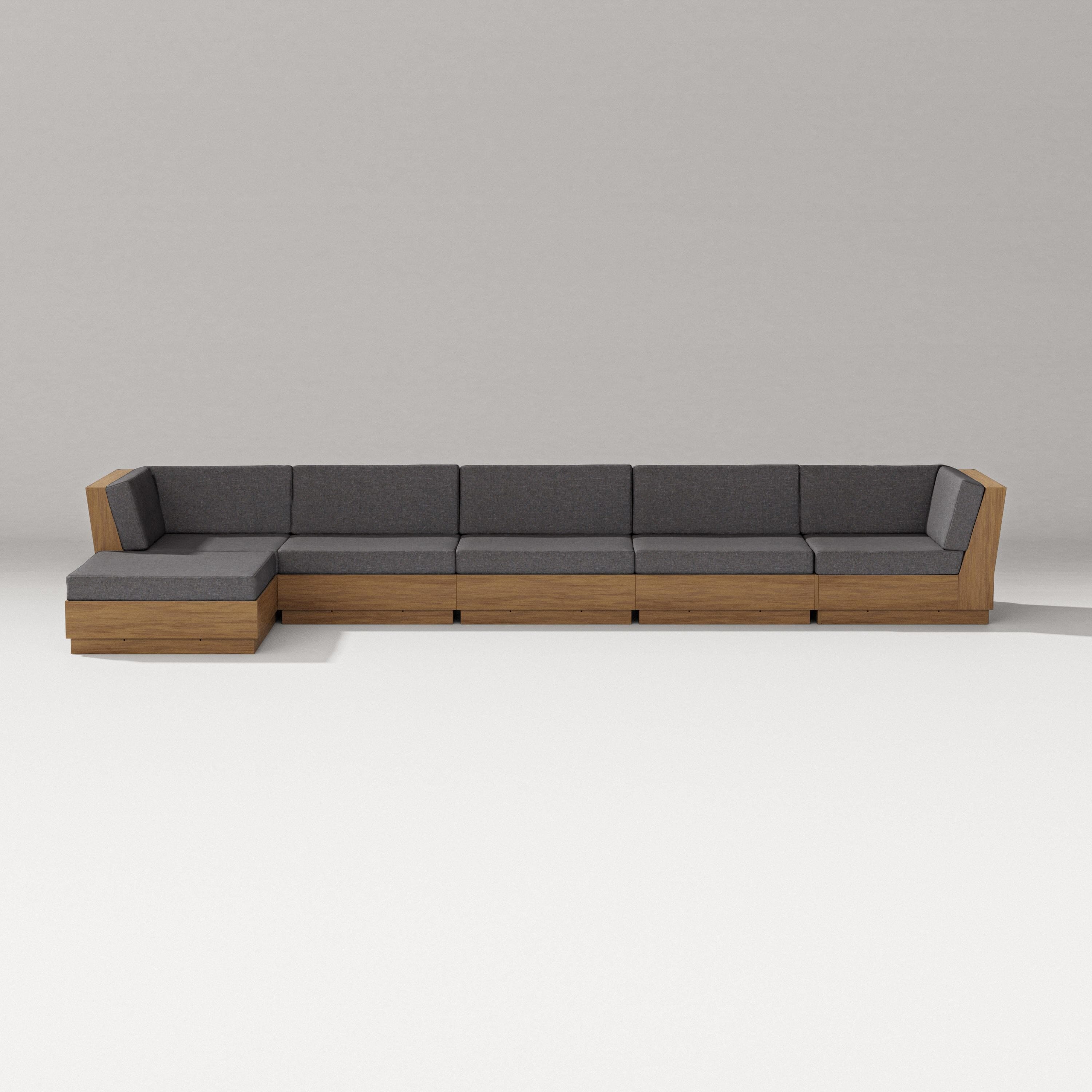 PW Designer Series Elevate 6-Piece Chaise Sectional in Natural / Ash Charcoal
