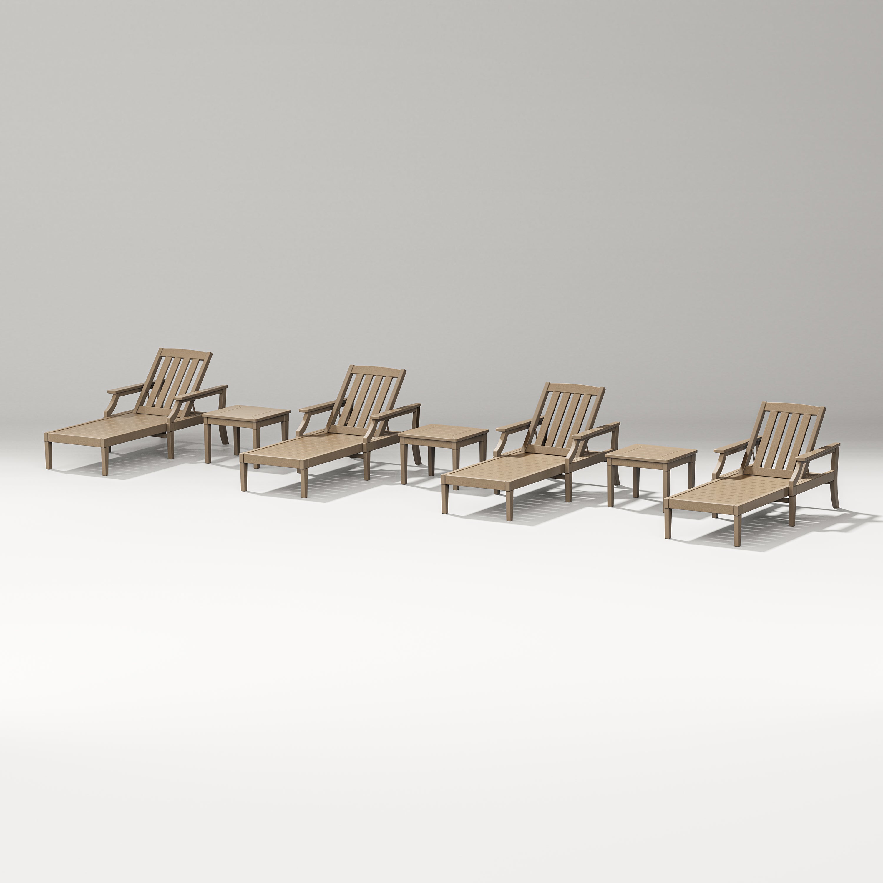 POLYWOOD Designer Series Estate 7-Piece Chaise Lounge Set in Vintage Sahara