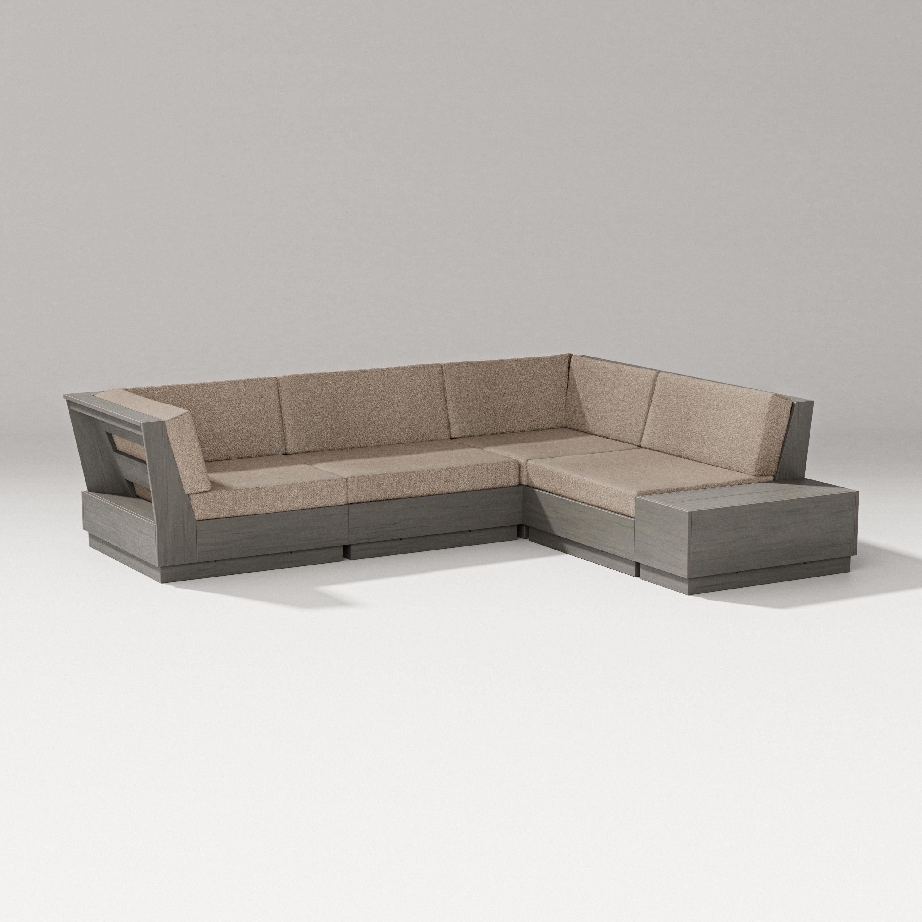 PW Designer Series Elevate Corner Sectional in Driftwood / Spiced Burlap