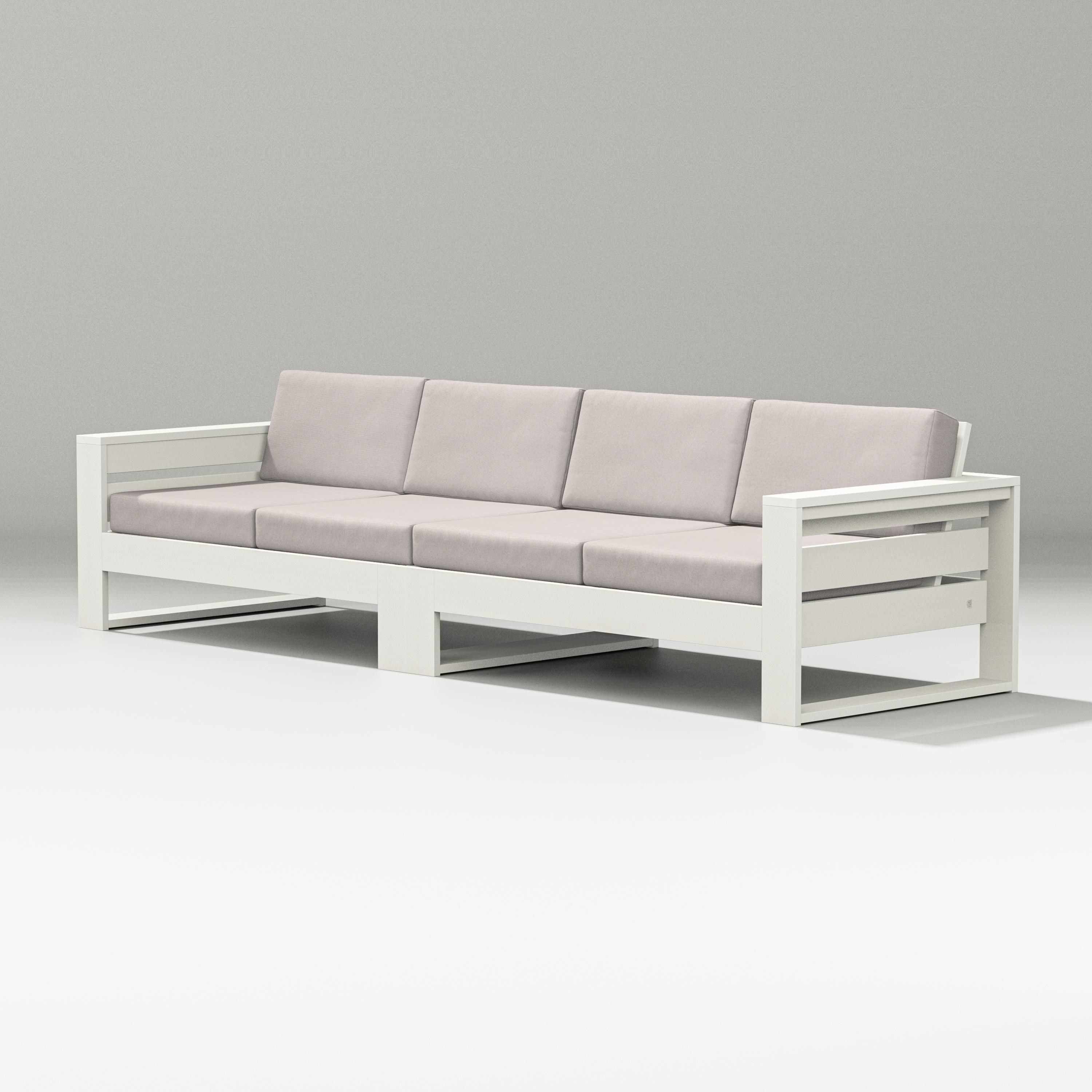 PW Designer Series Latitude Straight Sectional in Vintage White / Dune Burlap