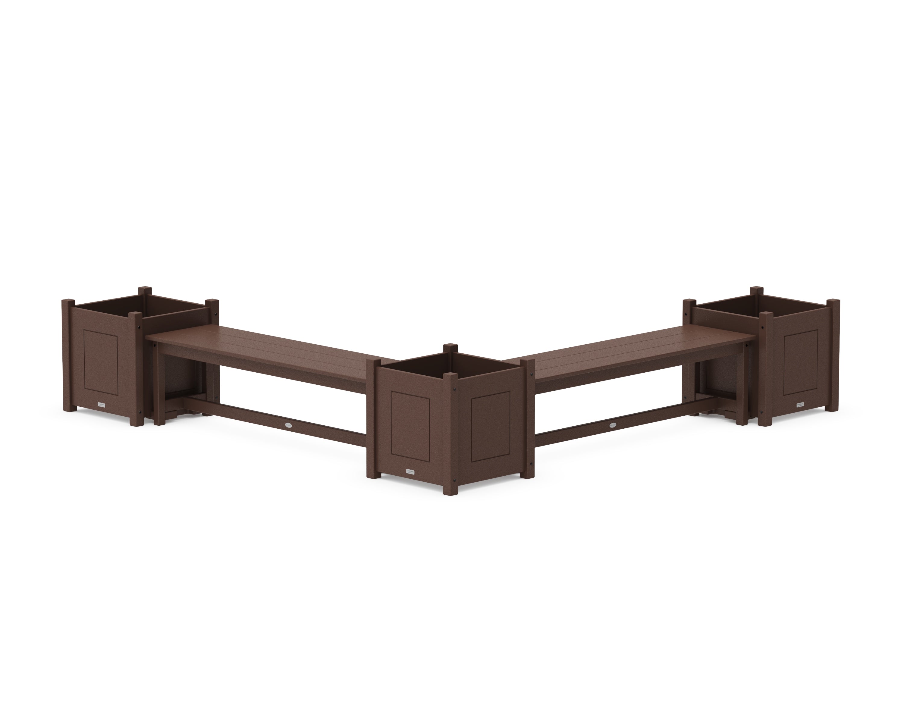 Country Living 60" Country Living L- Shaped Planter Bench Corner Set - Large in Mahogany