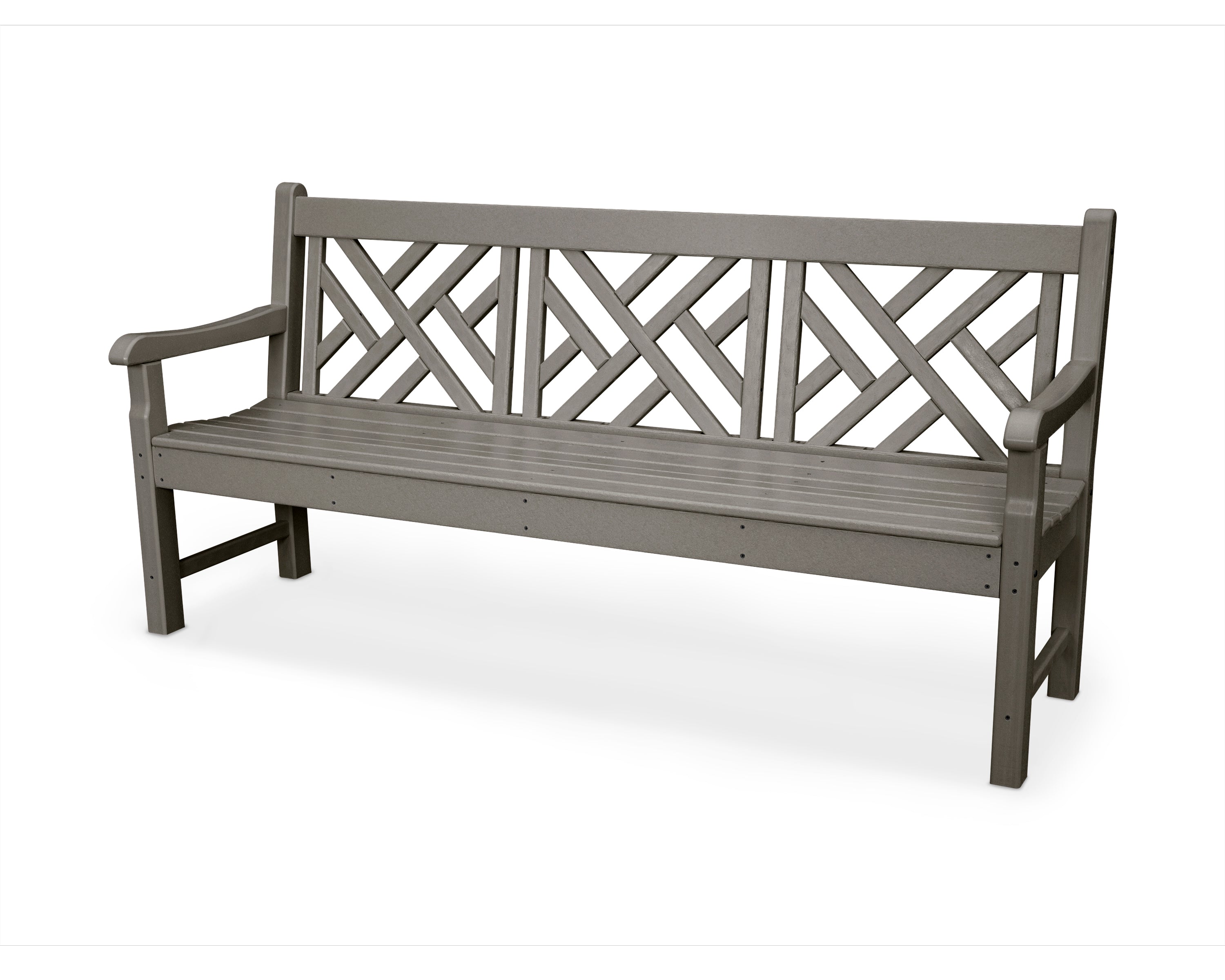 POLYWOOD® Rockford 72" Chippendale Bench in Slate Grey