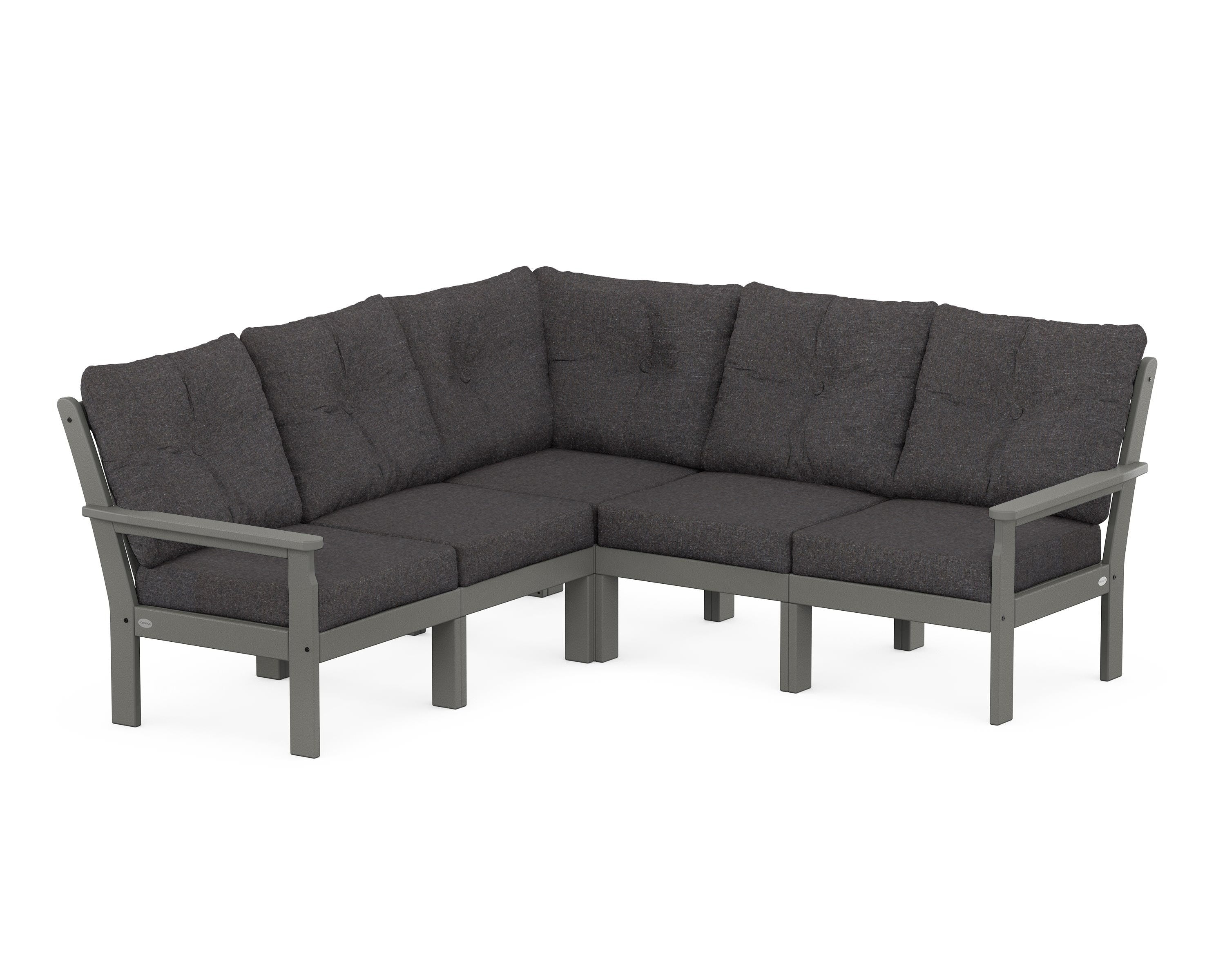 POLYWOOD Vineyard 5-Piece Sectional in Slate Grey / Ash Charcoal