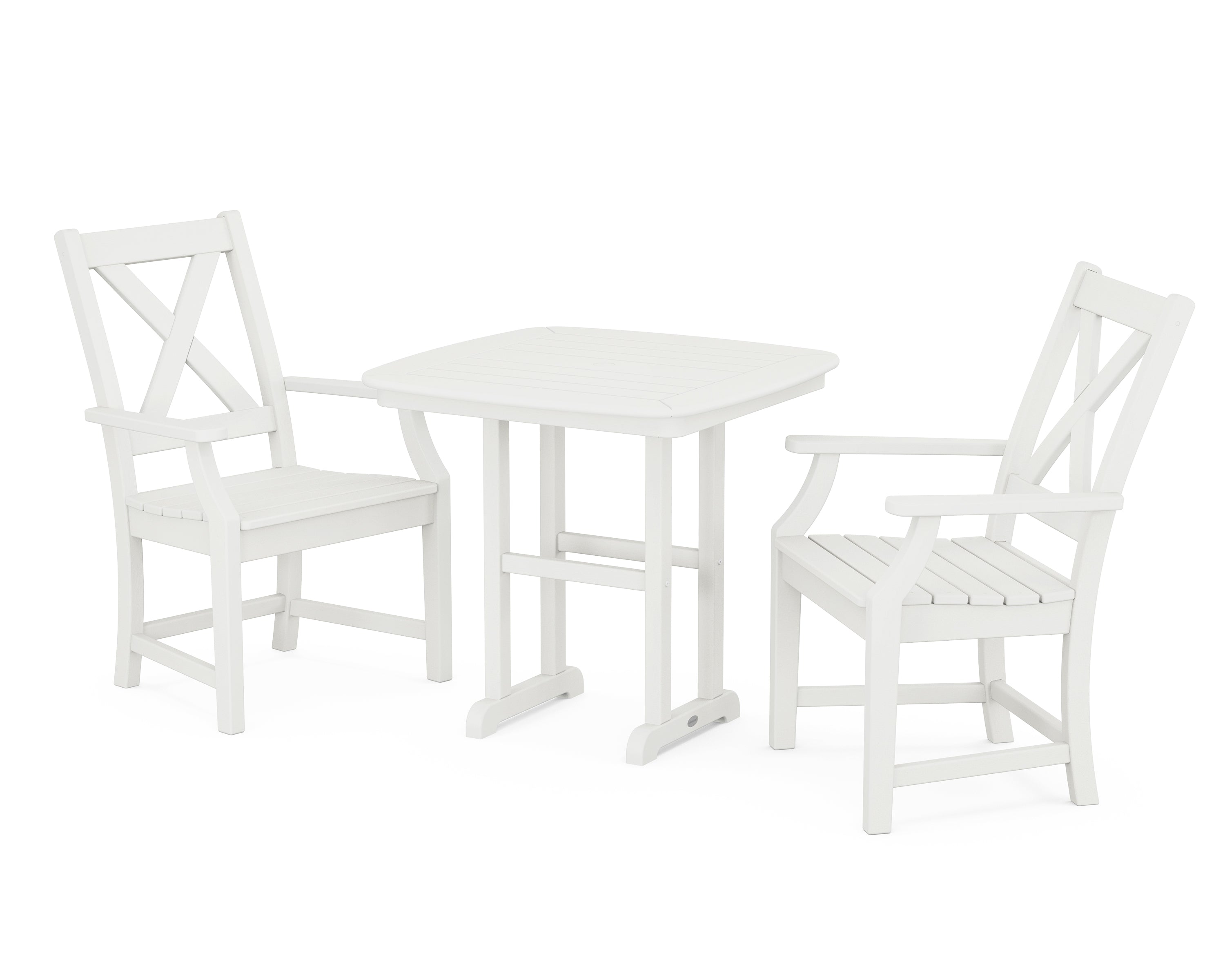 POLYWOOD® Braxton 3-Piece Dining Set in Vintage White