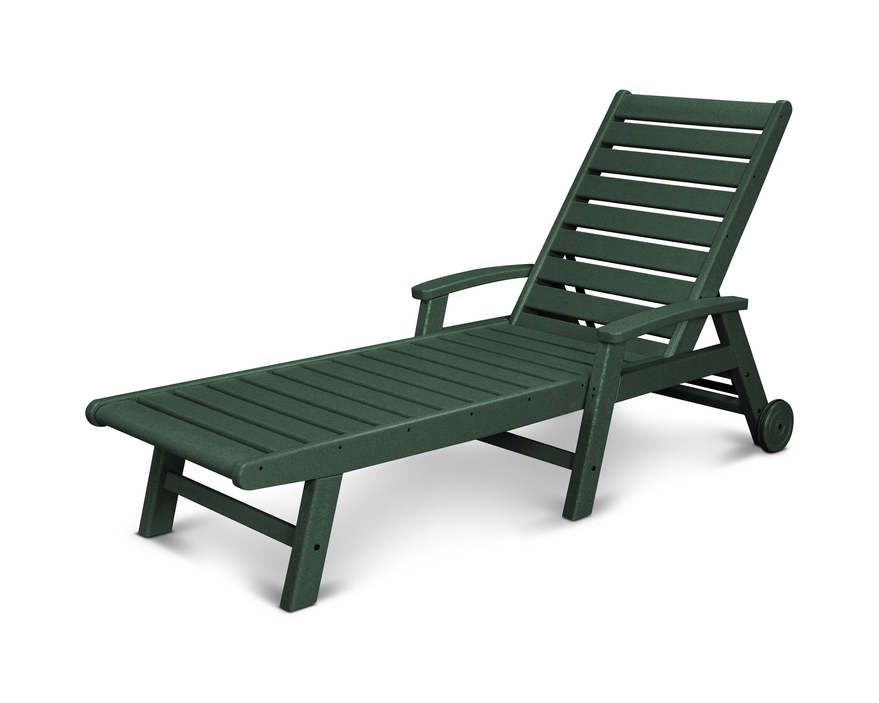 POLYWOOD® Signature Chaise with Wheels in Green