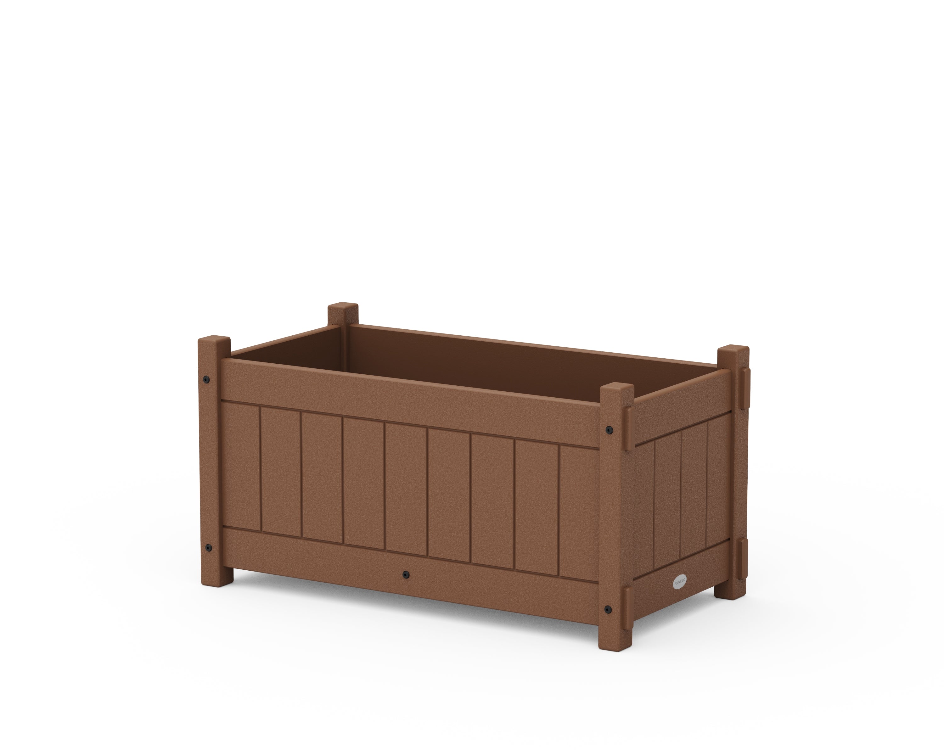 POLYWOOD Vineyard Rectangle Double Planter Box in Teak