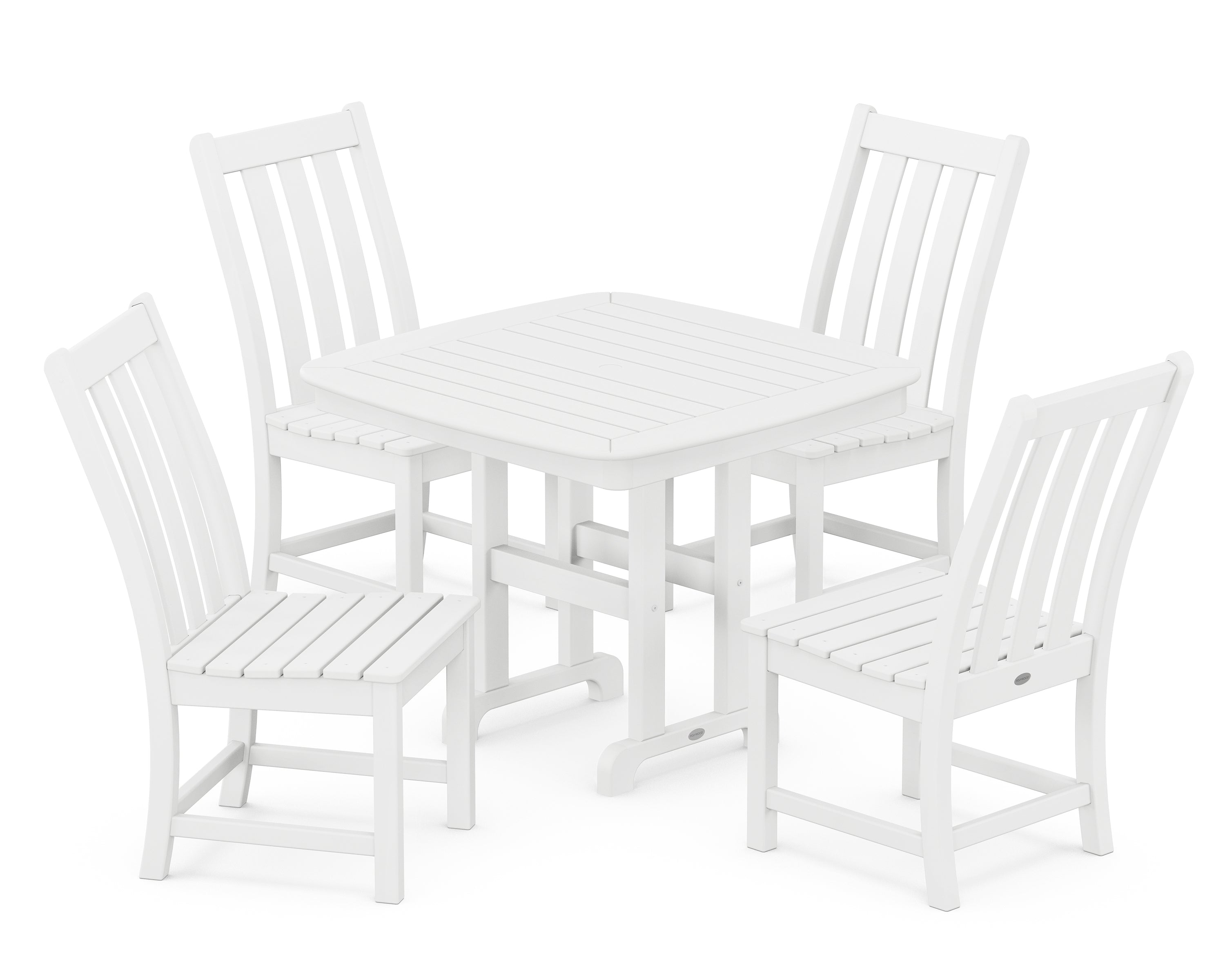POLYWOOD® Vineyard 5-Piece Side Chair Dining Set in White