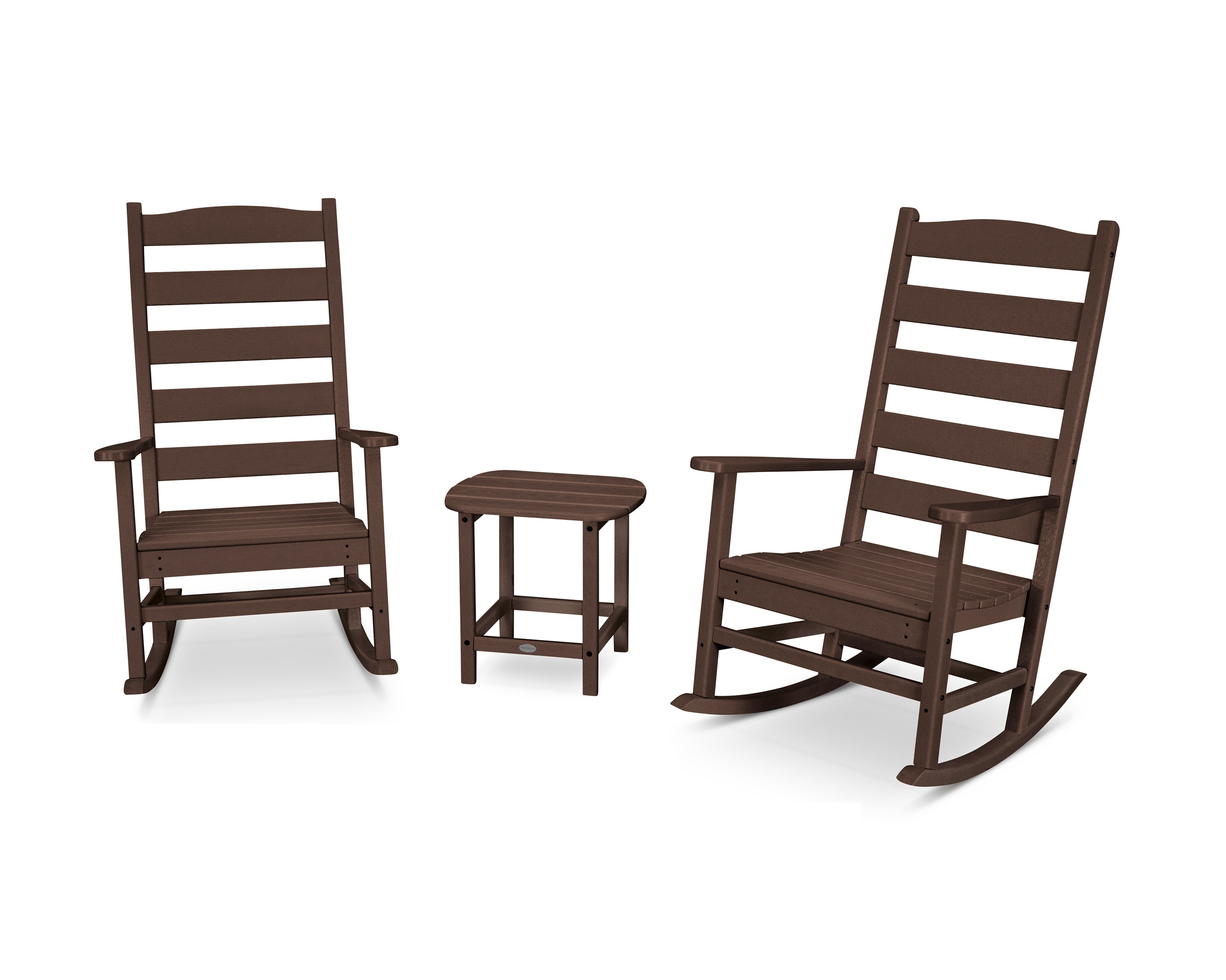 POLYWOOD® Shaker 3-Piece Porch Rocking Chair Set in Mahogany