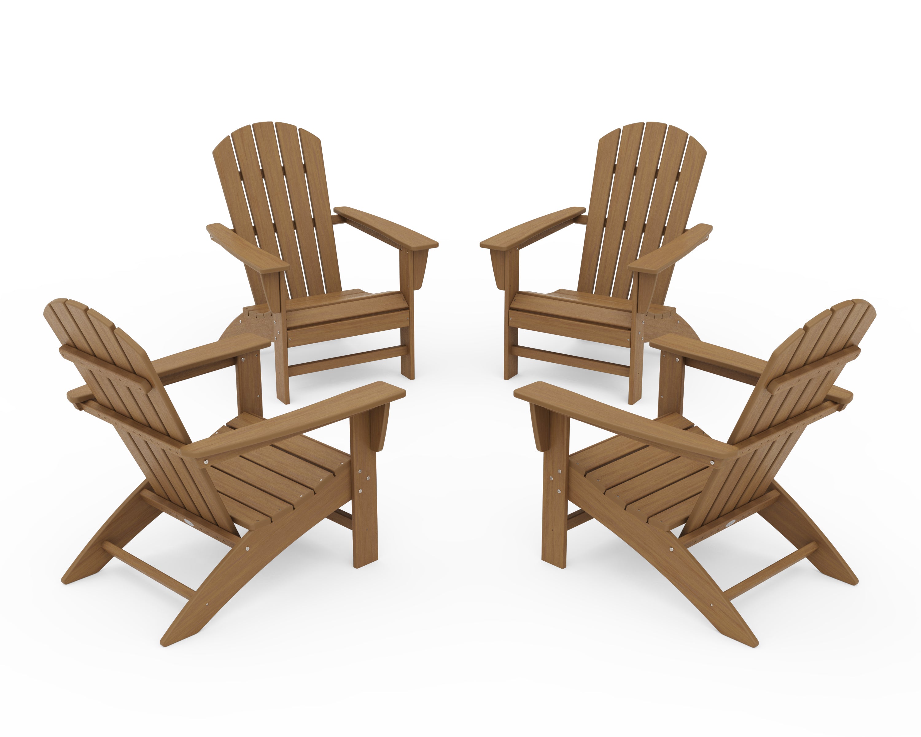POLYWOOD Nautical 4-Piece Adirondack Conversation Set in Natural