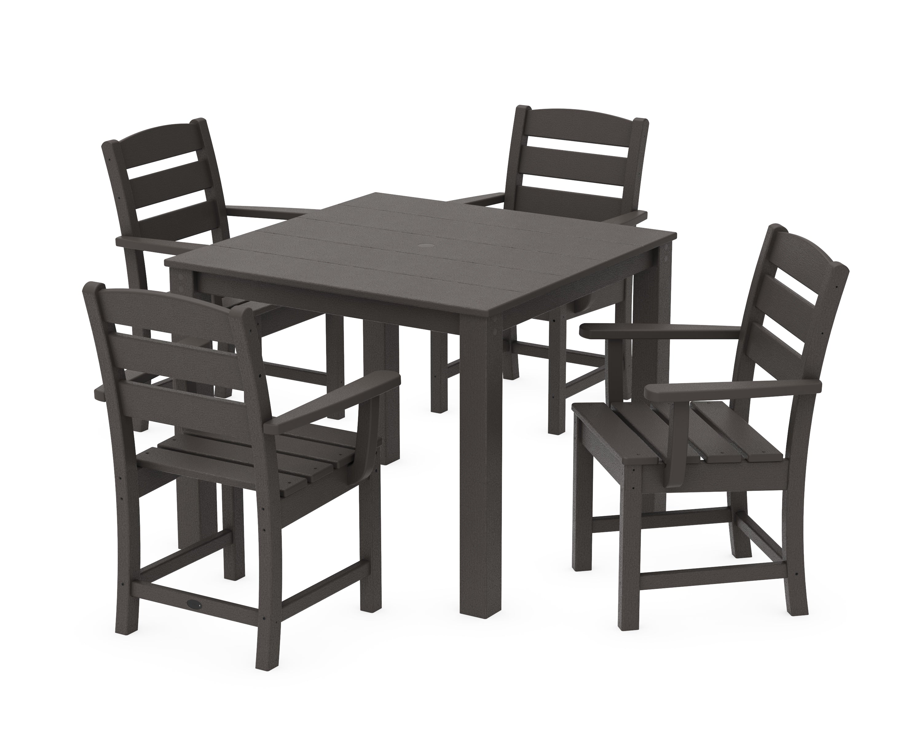 POLYWOOD Lakeside 5-Piece Parsons Dining Set in Vintage Coffee