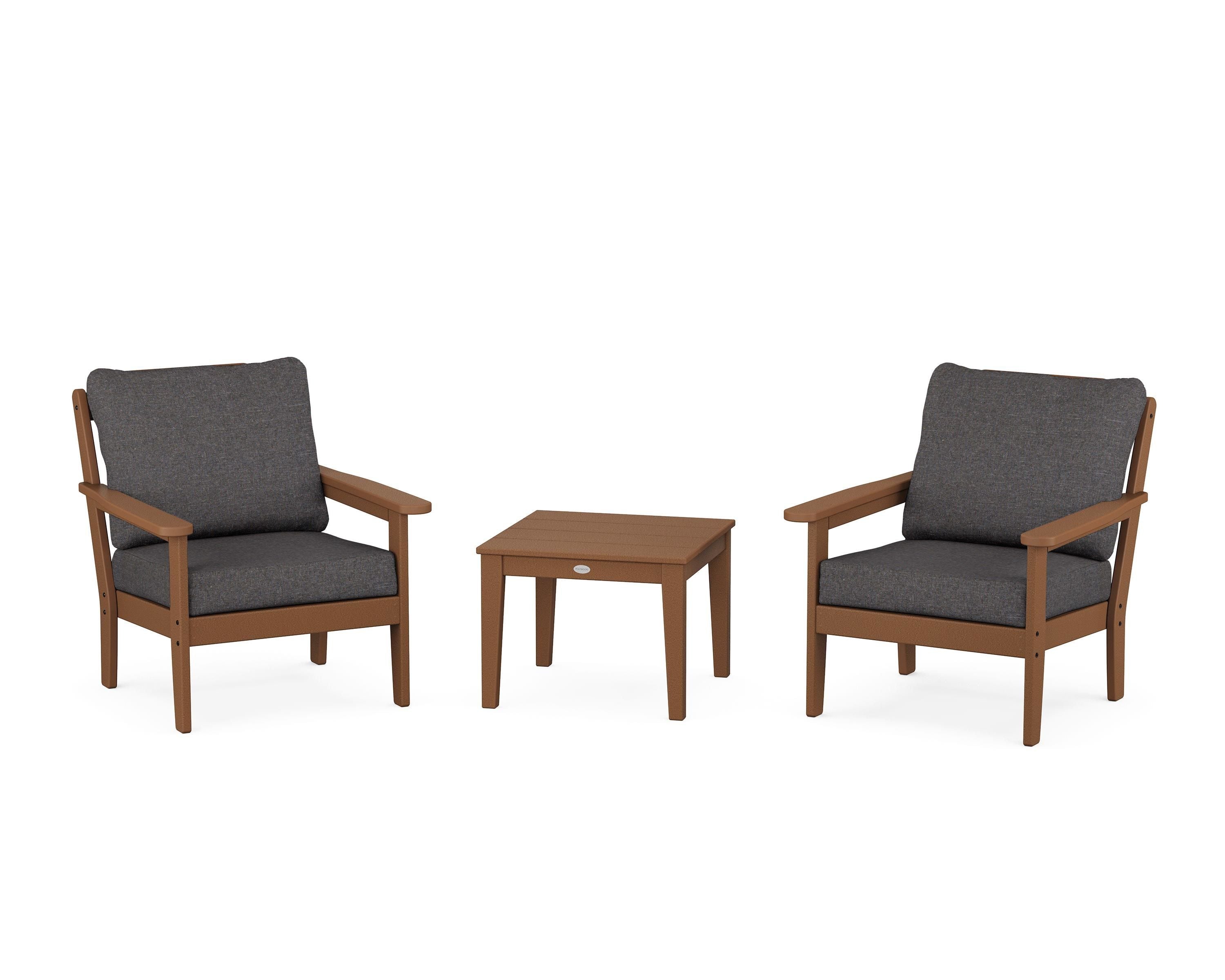 Country Living Cottage 3-Piece Deep Seating Set in Teak / Ash Charcoal