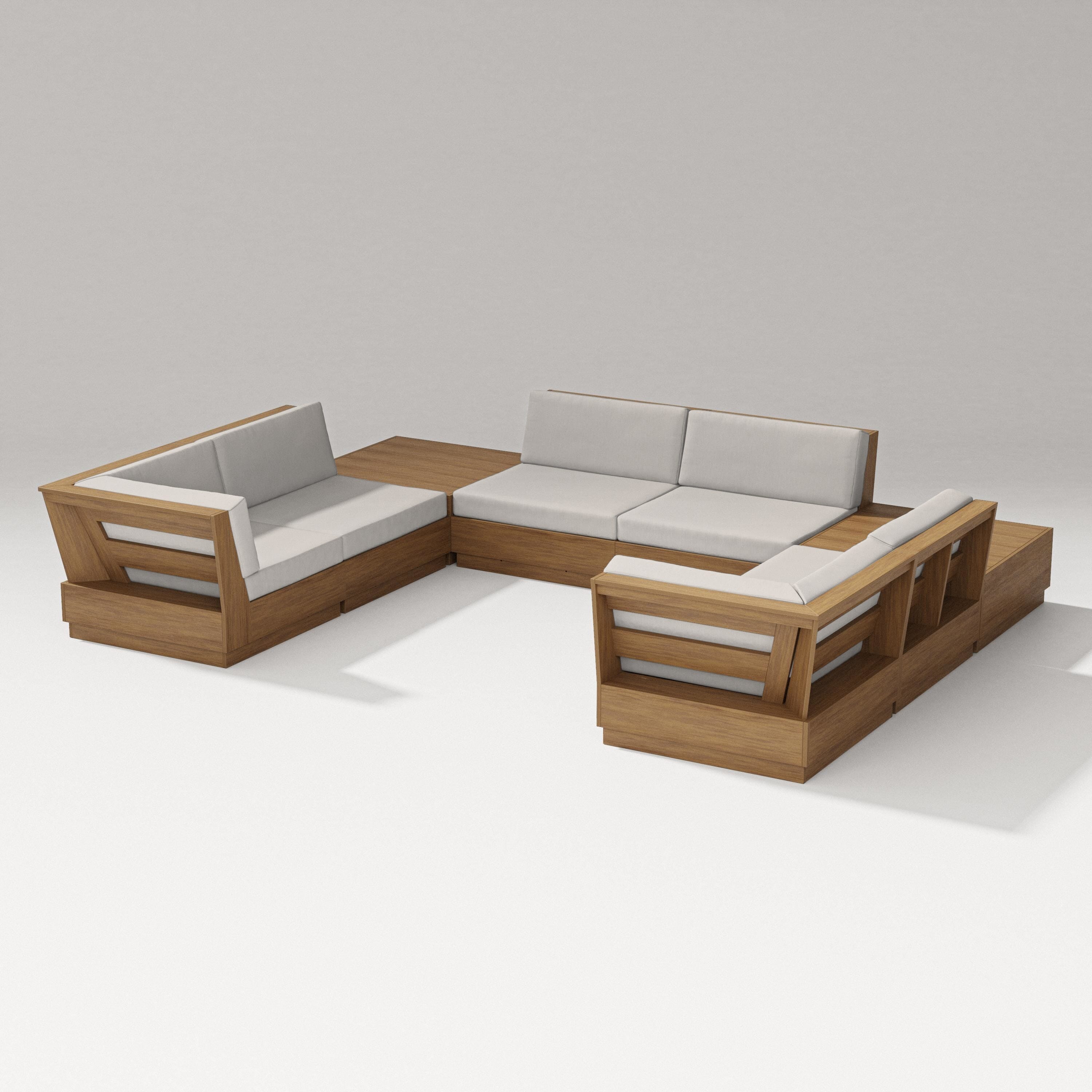 PW Designer Series Elevate 8-Piece U-Shaped Sectional in Natural / Cast Ash