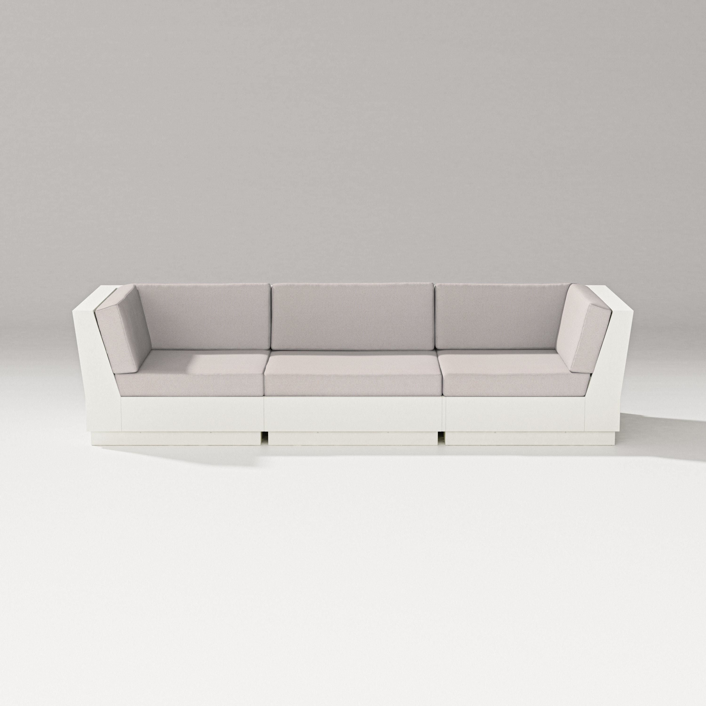 PW Designer Series Elevate Sofa Sectional in Vintage White / Dune Burlap