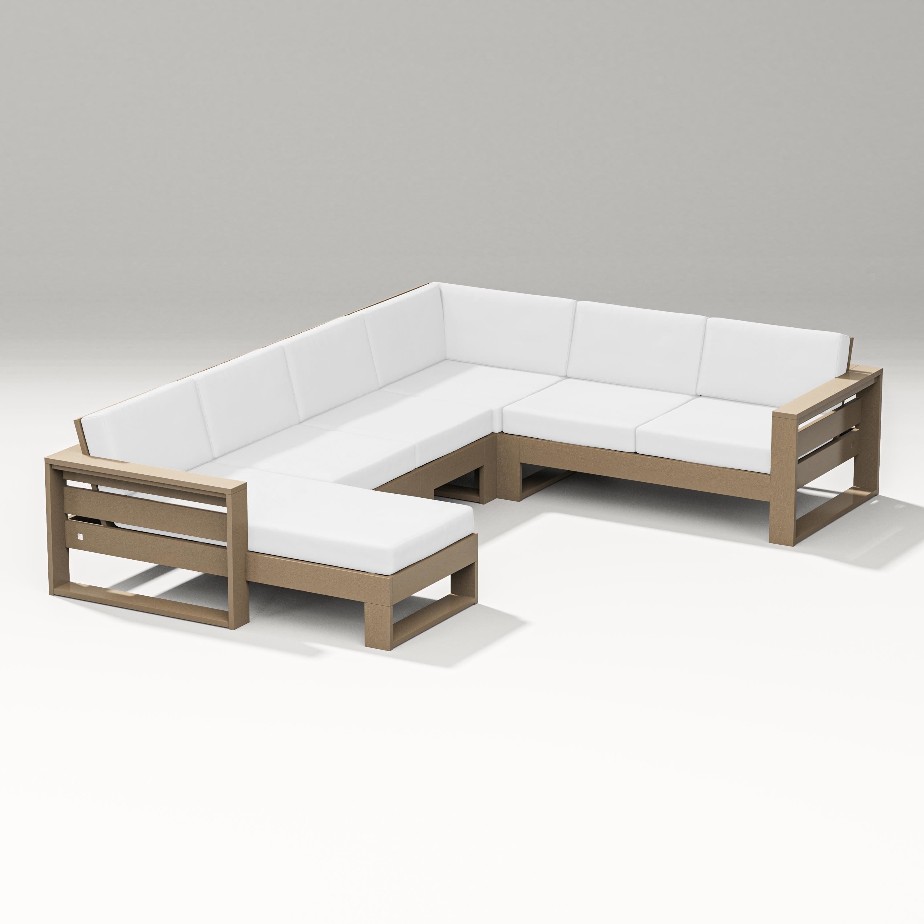 PW Designer Series Latitude Corner Sectional with Left Chaise in Vintage Sahara / Natural