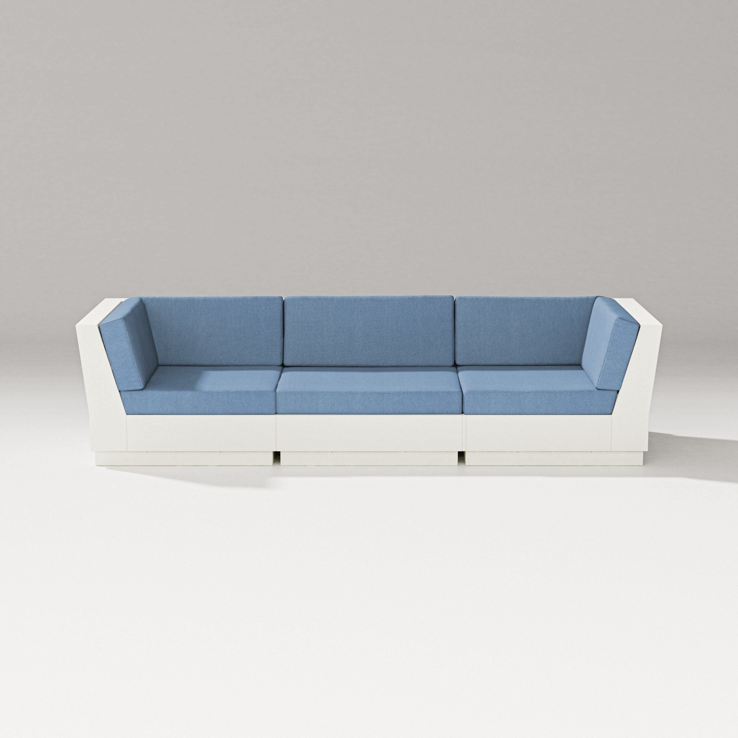 PW Designer Series Elevate Sofa Sectional in Vintage White / Sky Blue