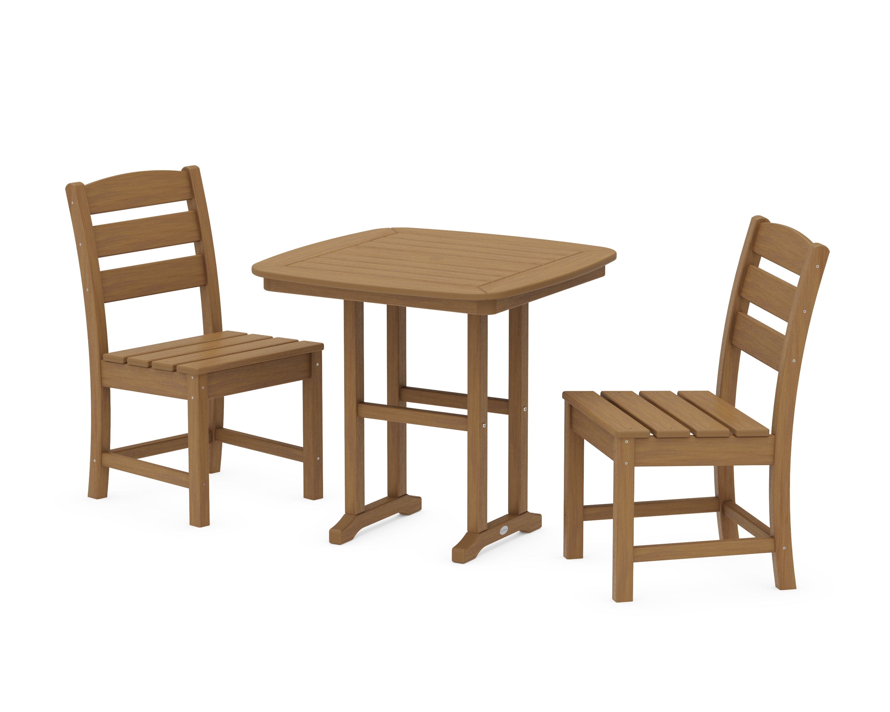 POLYWOOD Lakeside Side Chair 3-Piece Dining Set in Natural