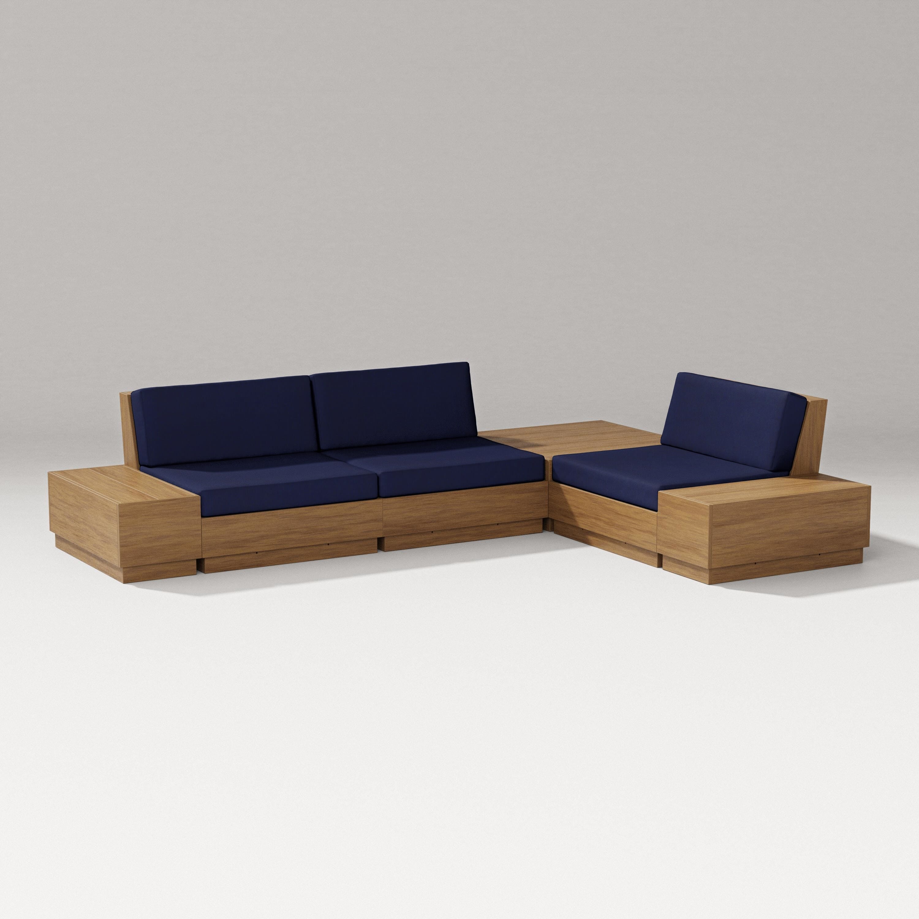 PW Designer Series Elevate 6-Piece Corner Sectional in Natural / Navy