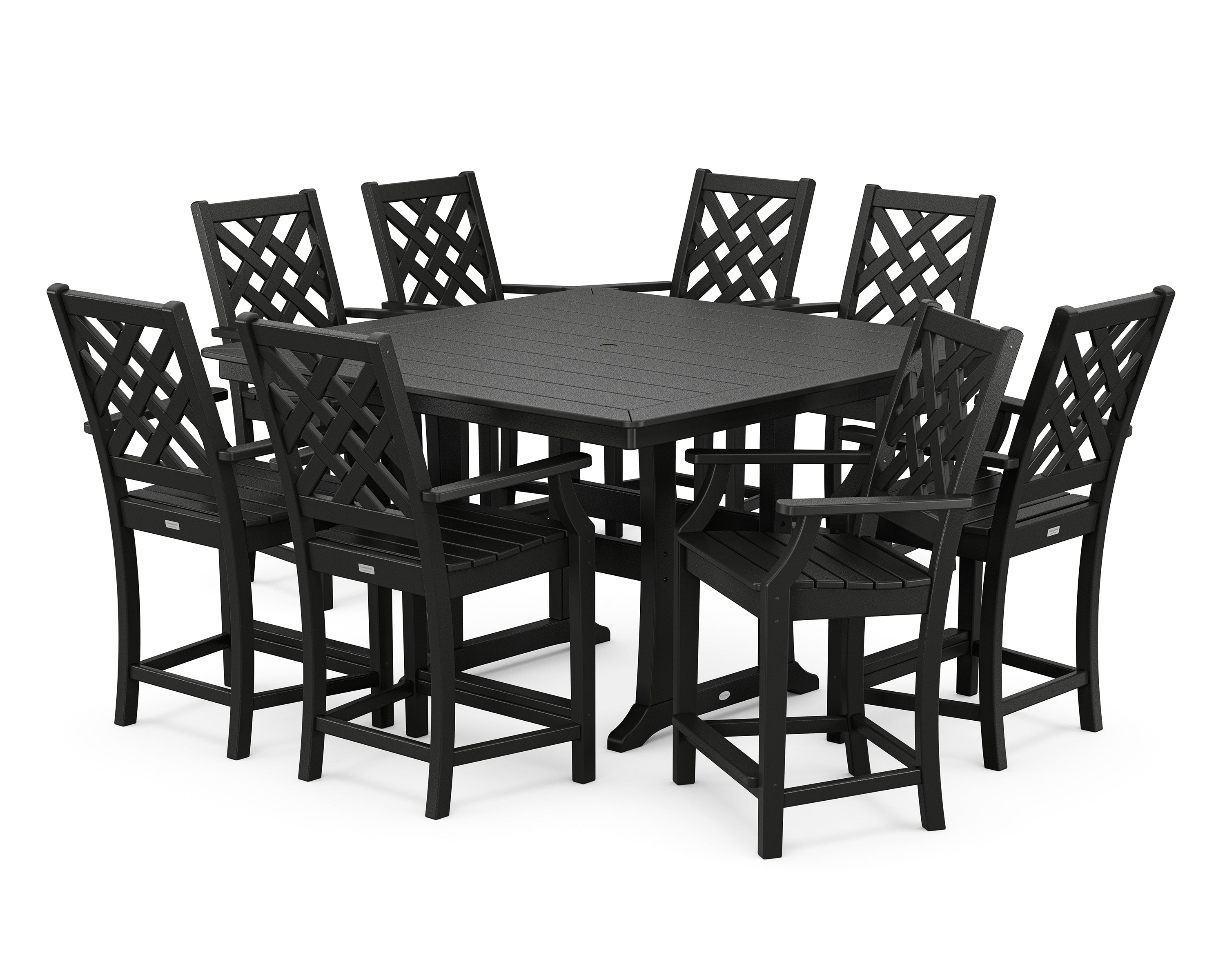 Country Living Wovendale 9-Piece Square Counter Set with Trestle Legs in Black