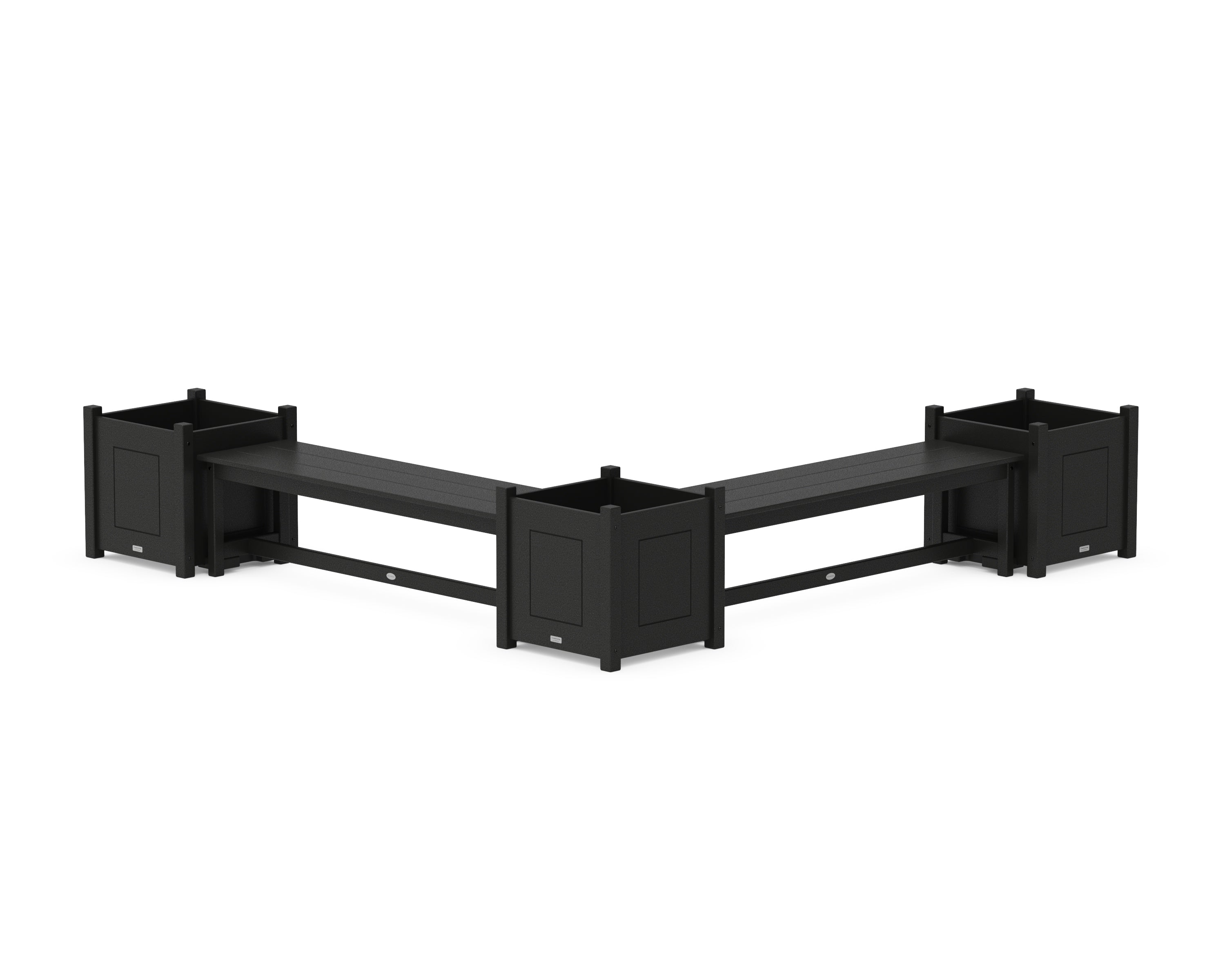 Country Living 60" Country Living L- Shaped Planter Bench Corner Set - Large in Black