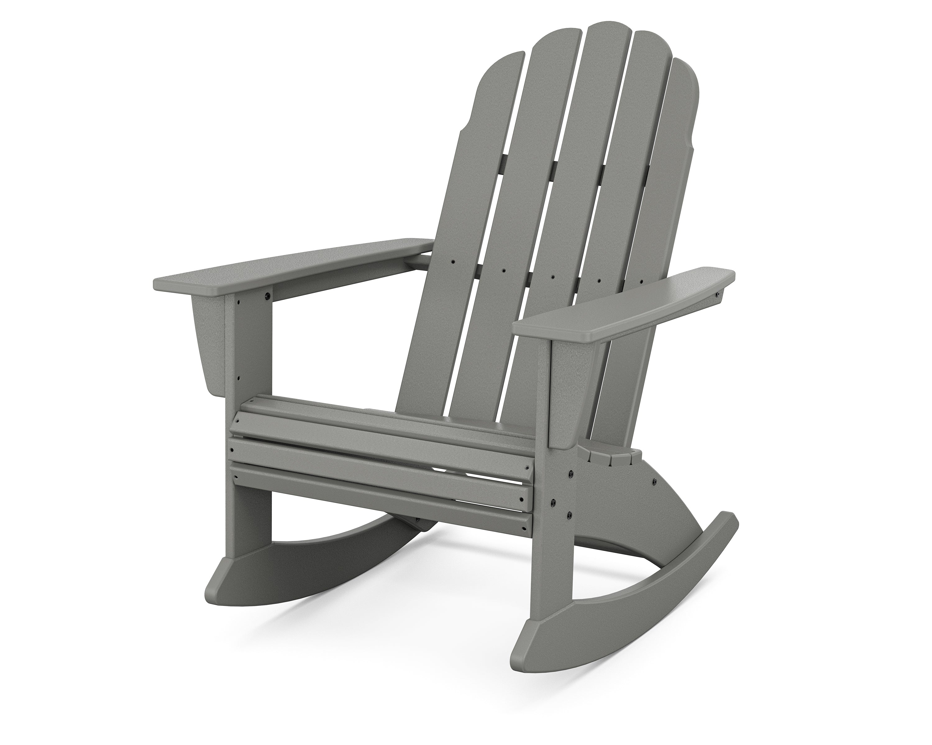 POLYWOOD® Vineyard Curveback Adirondack Rocking Chair in Slate Grey