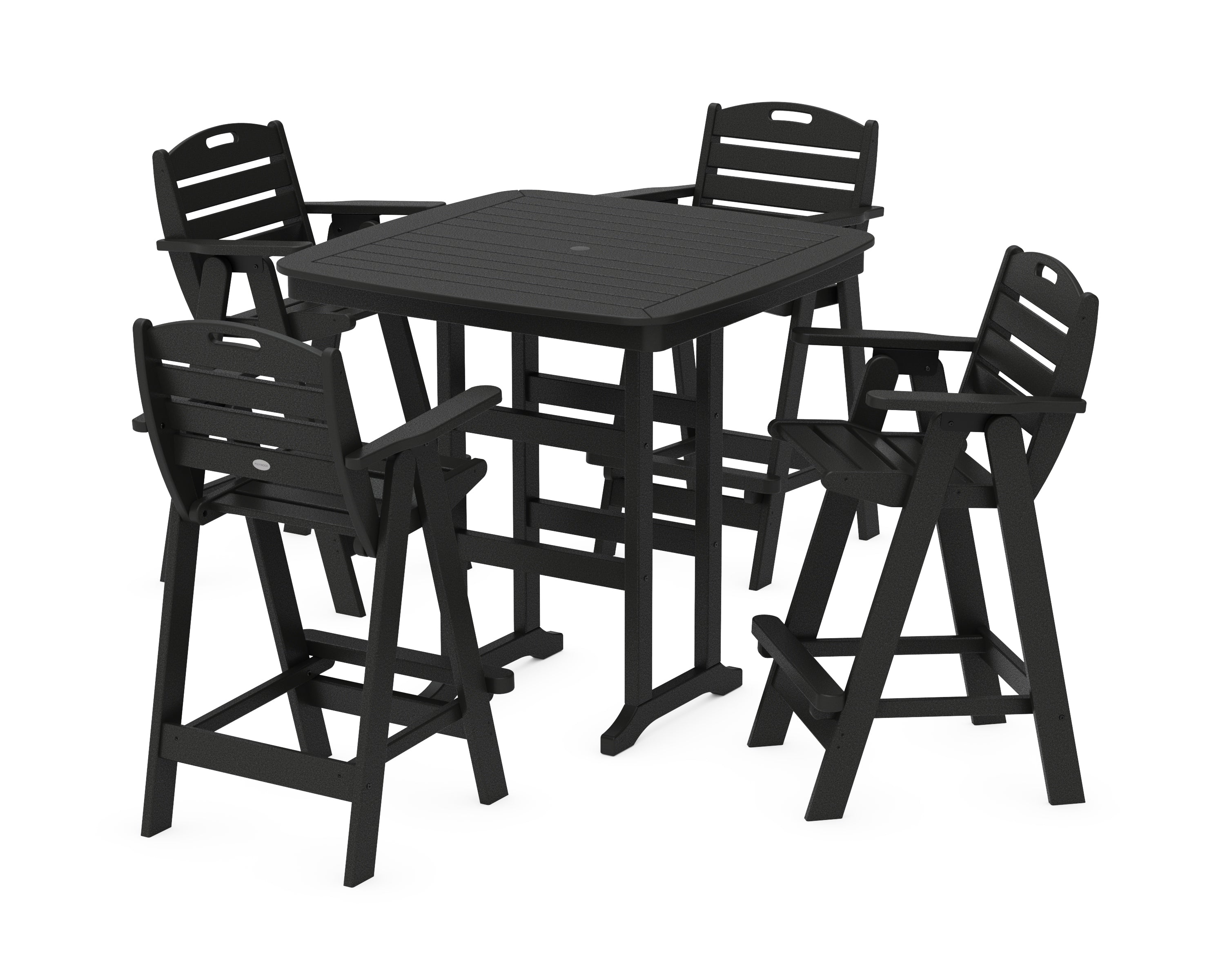 POLYWOOD Nautical 5-Piece Bar Set in Black