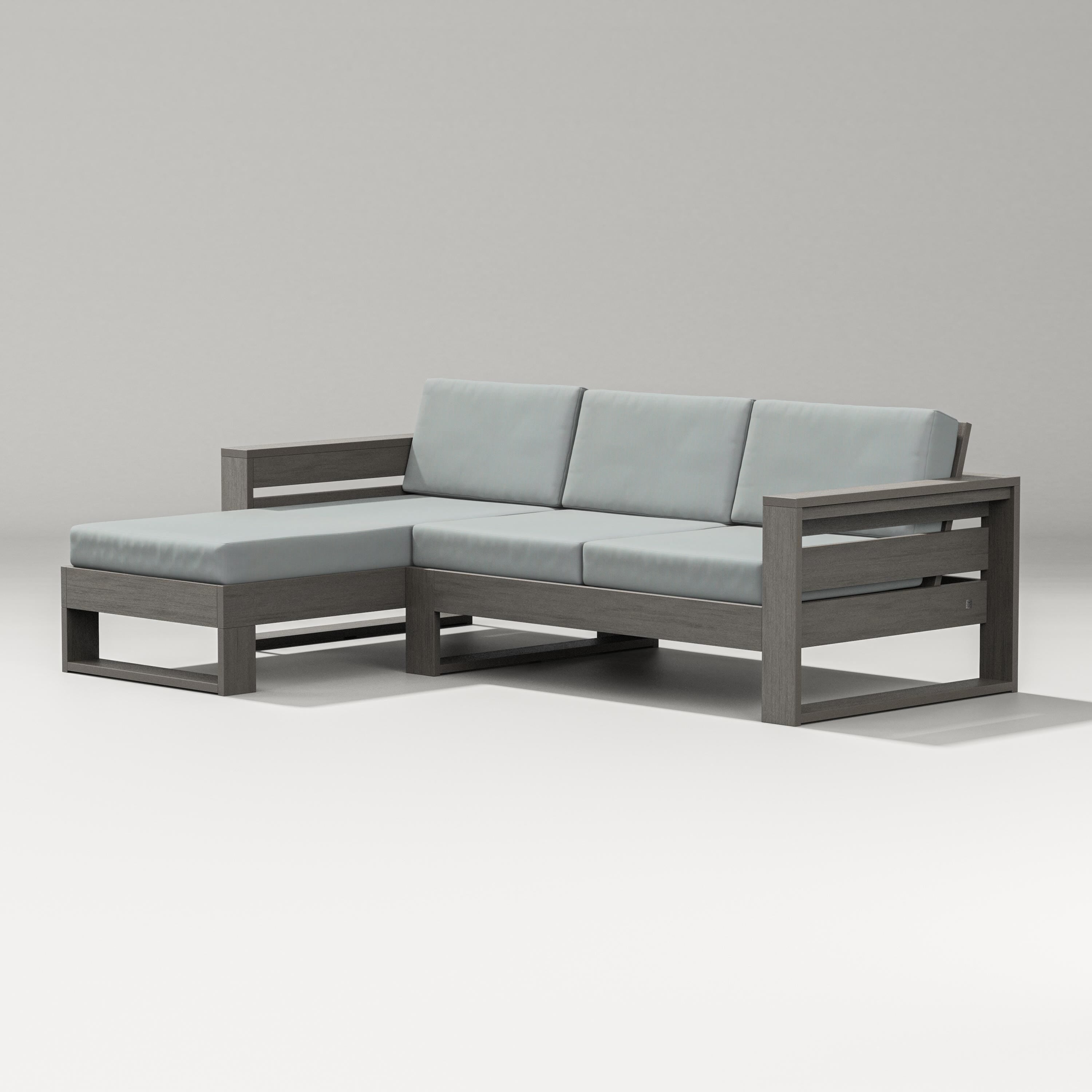 PW Designer Series Latitude Left Chaise Sectional in Driftwood / Spa