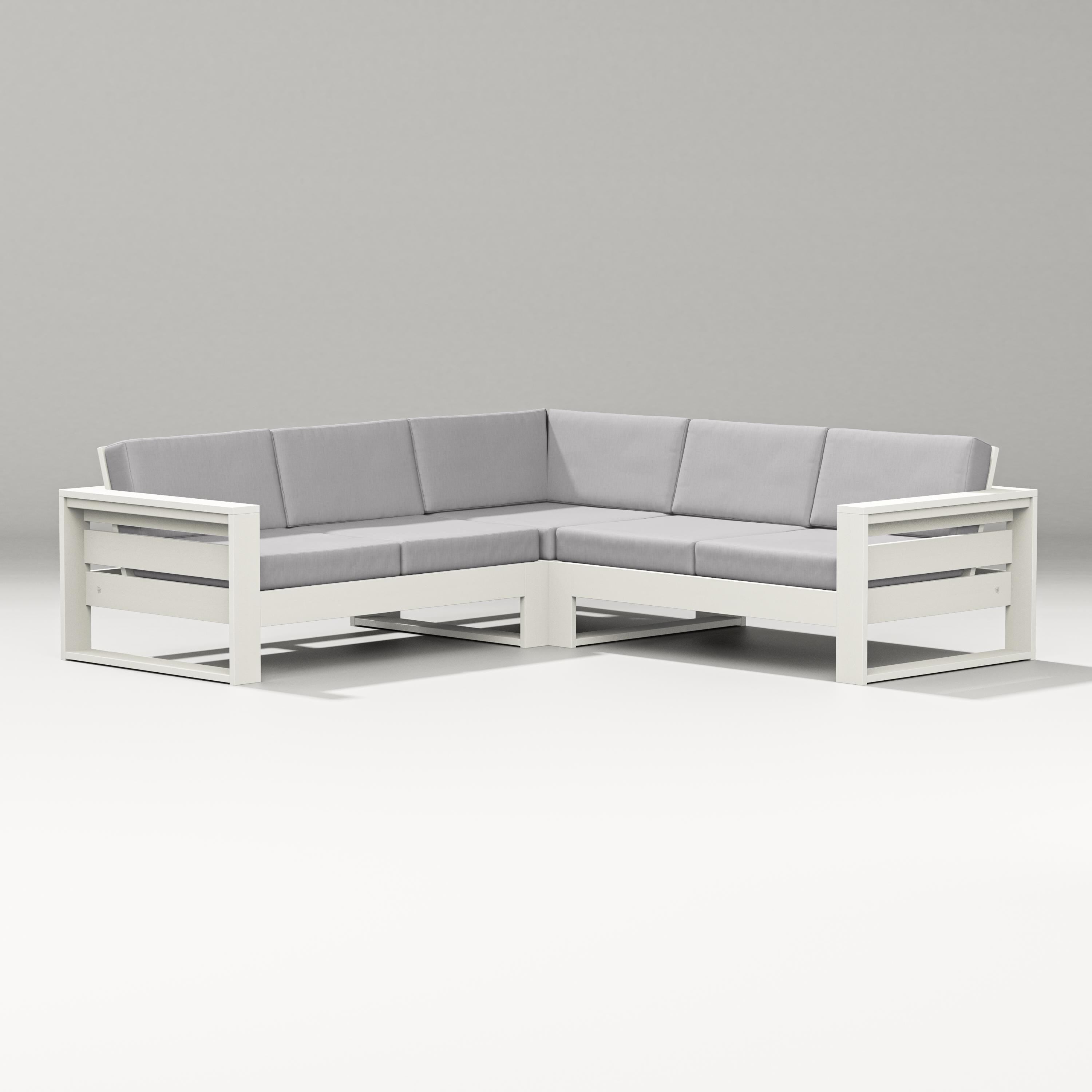 PW Designer Series Latitude Corner Sectional in Vintage White / Granite