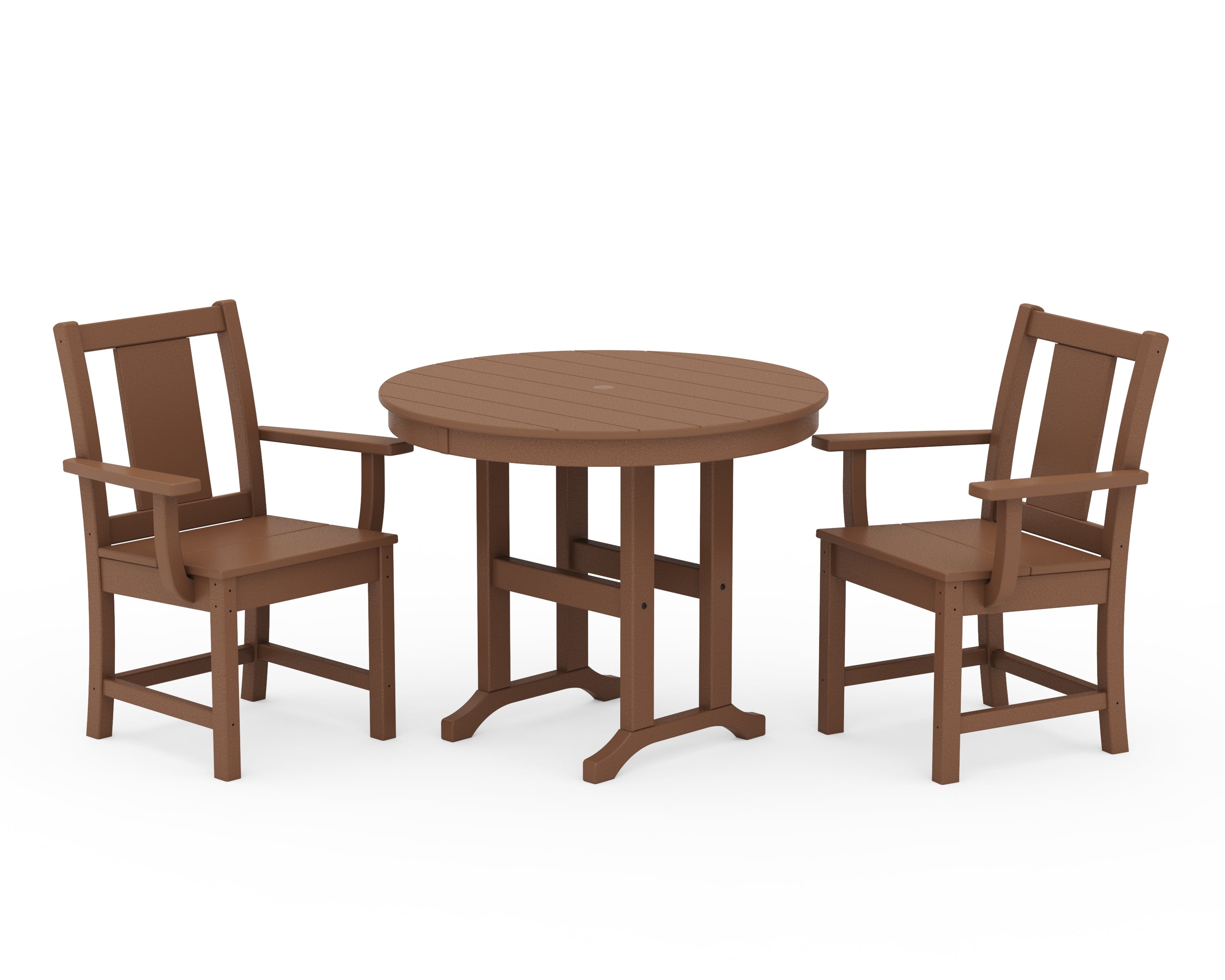 POLYWOOD Prairie 3-Piece Farmhouse Dining Set in Teak