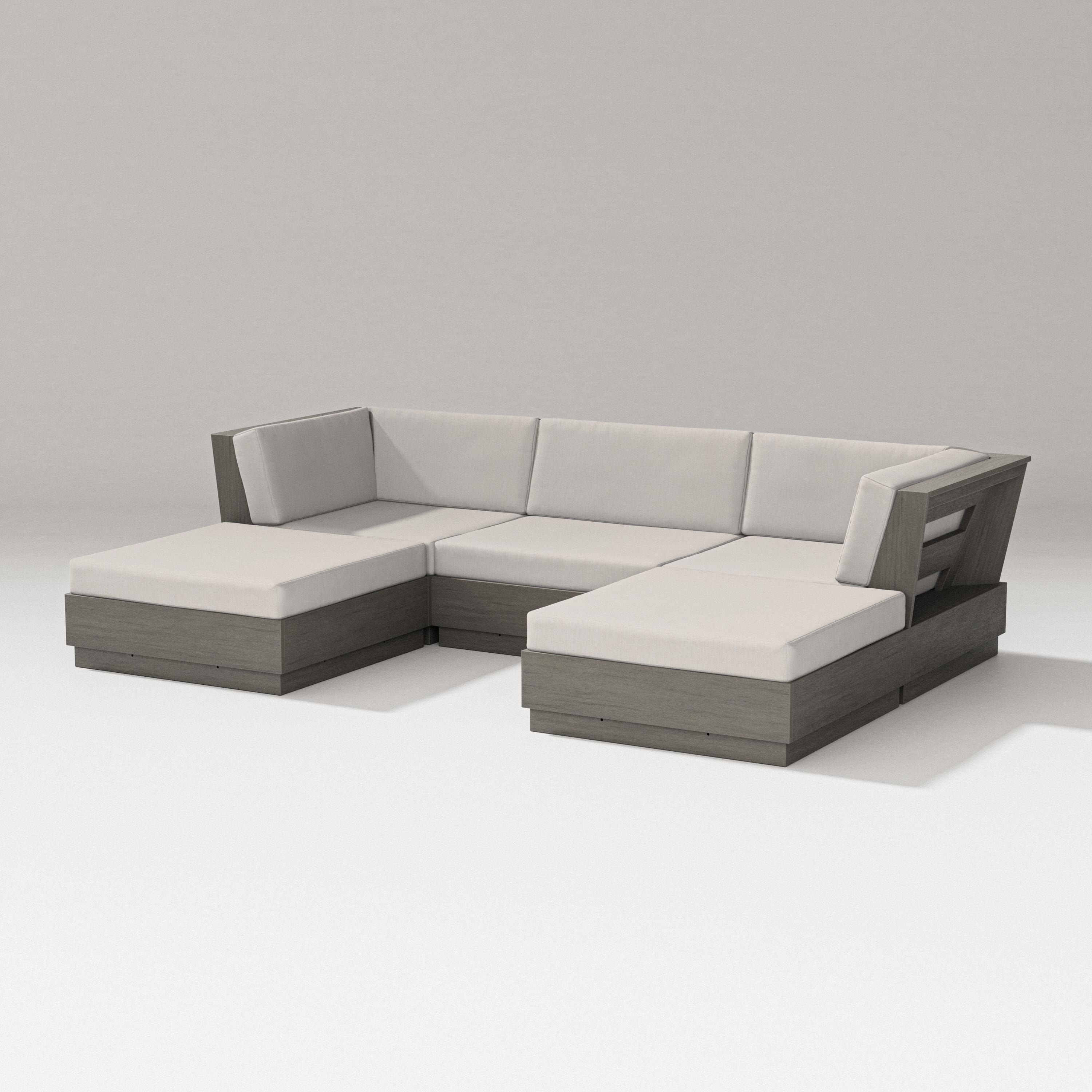 PW Designer Series Elevate Double Chaise Sectional in Driftwood / Cast Ash