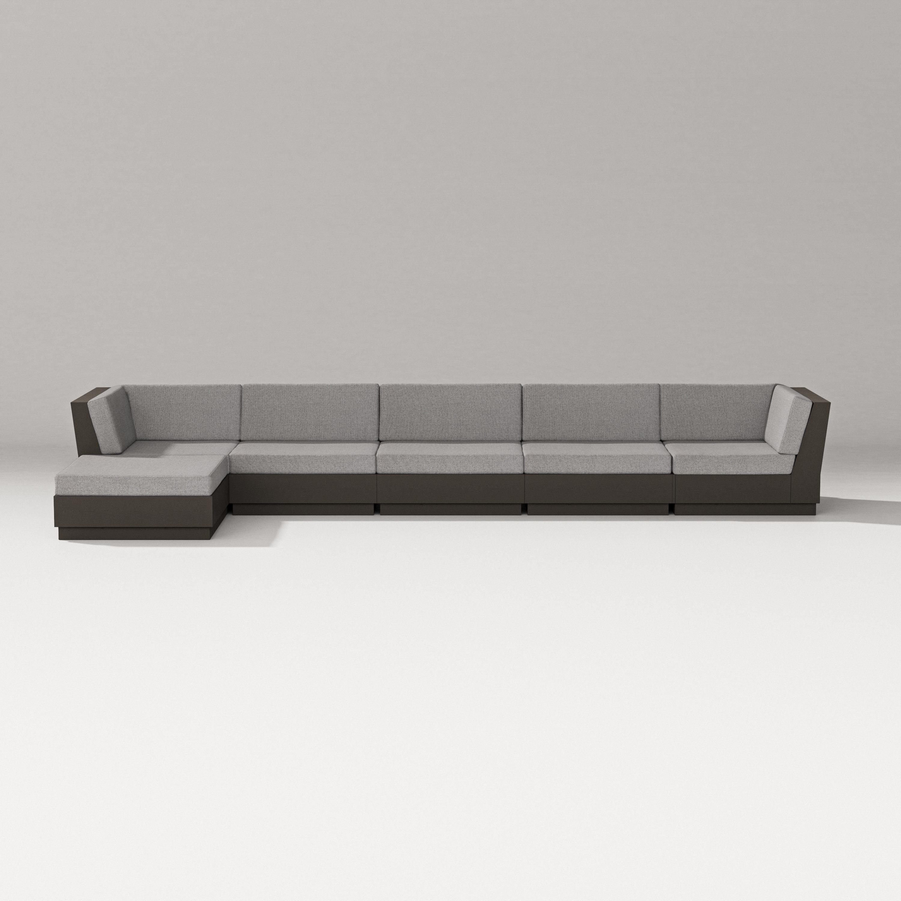 PW Designer Series Elevate 6-Piece Chaise Sectional in Vintage Coffee / Grey Mist
