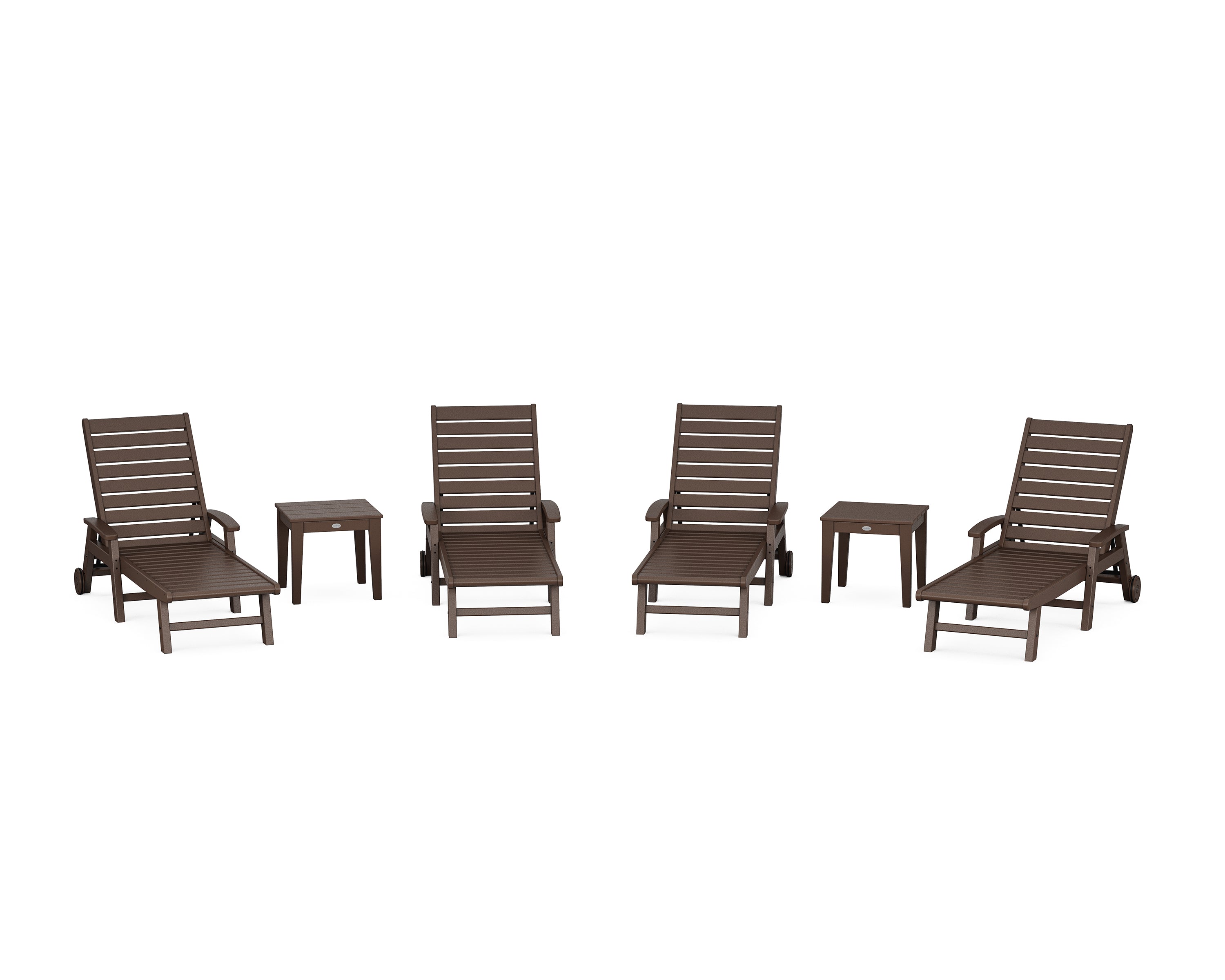 POLYWOOD Signature Chaise 6-Piece Set with Wheels in Mahogany