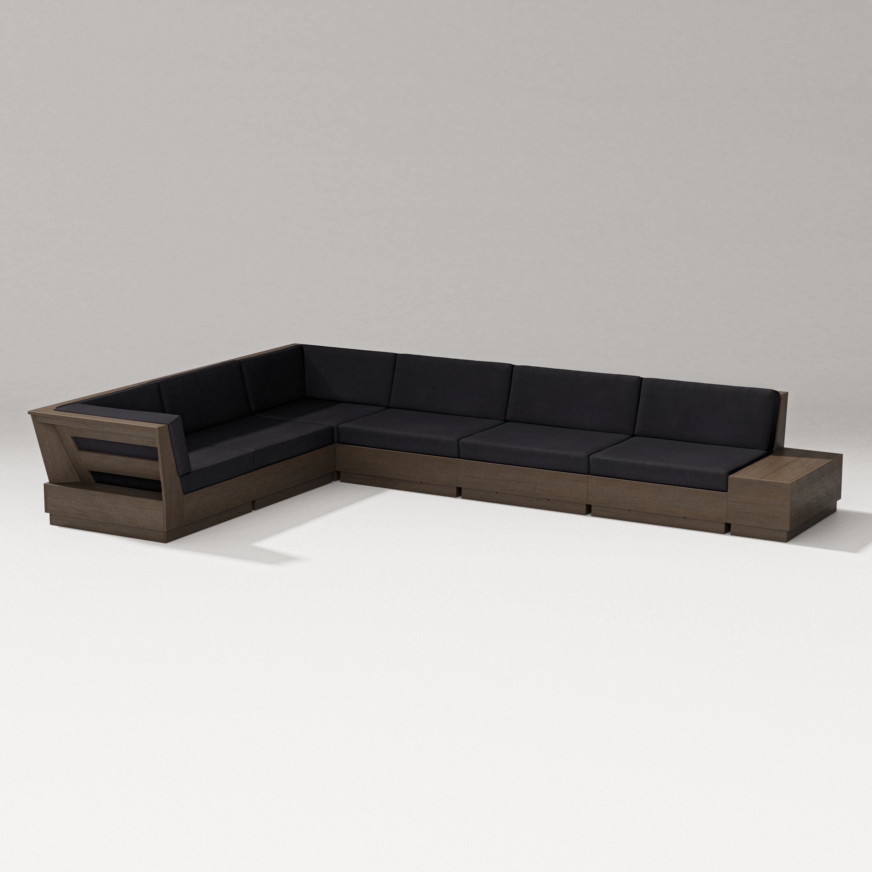 PW Designer Series Elevate 7-Piece Corner Sectional in Kona / Midnight Linen