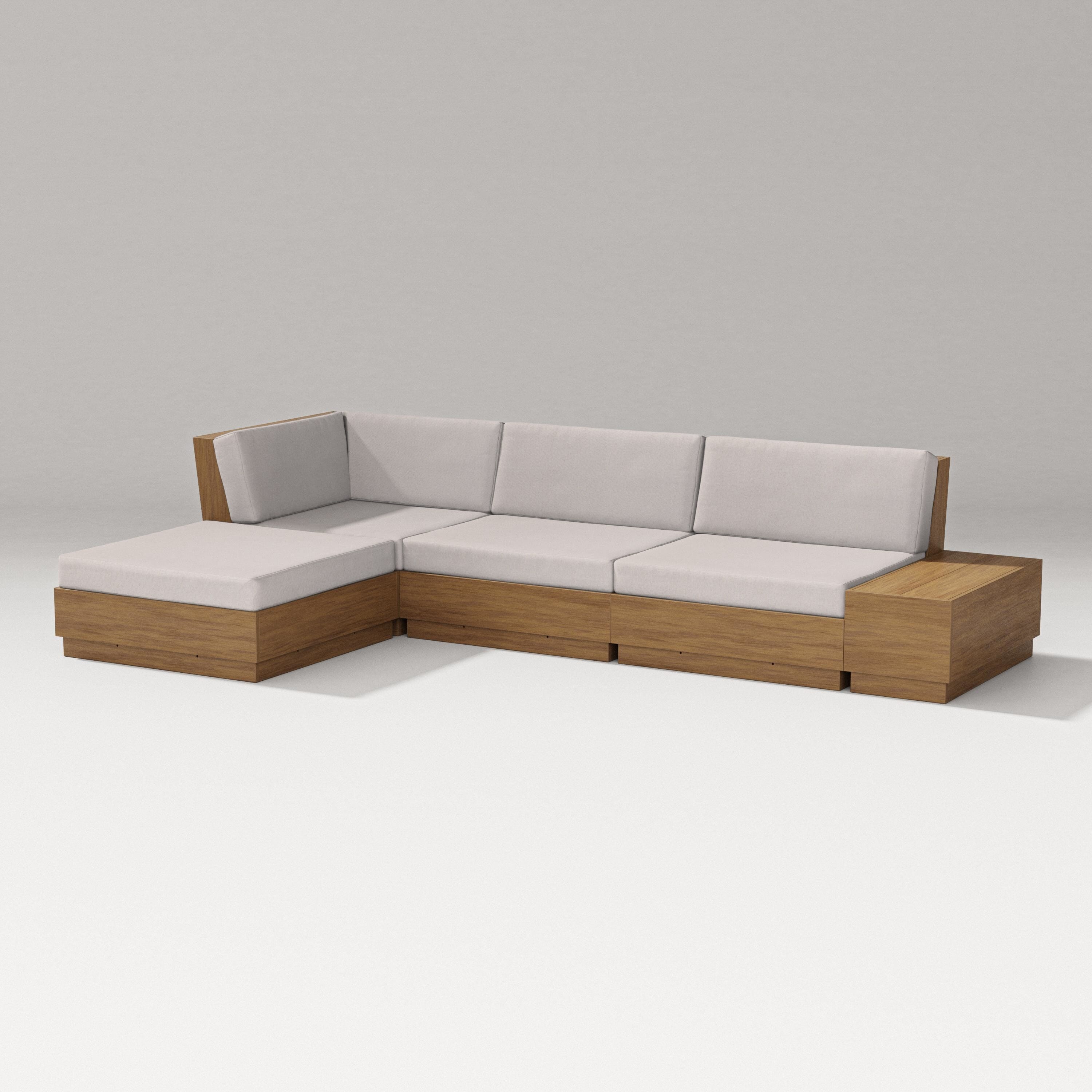 PW Designer Series Elevate Chaise Sectional in Natural / Dune Burlap