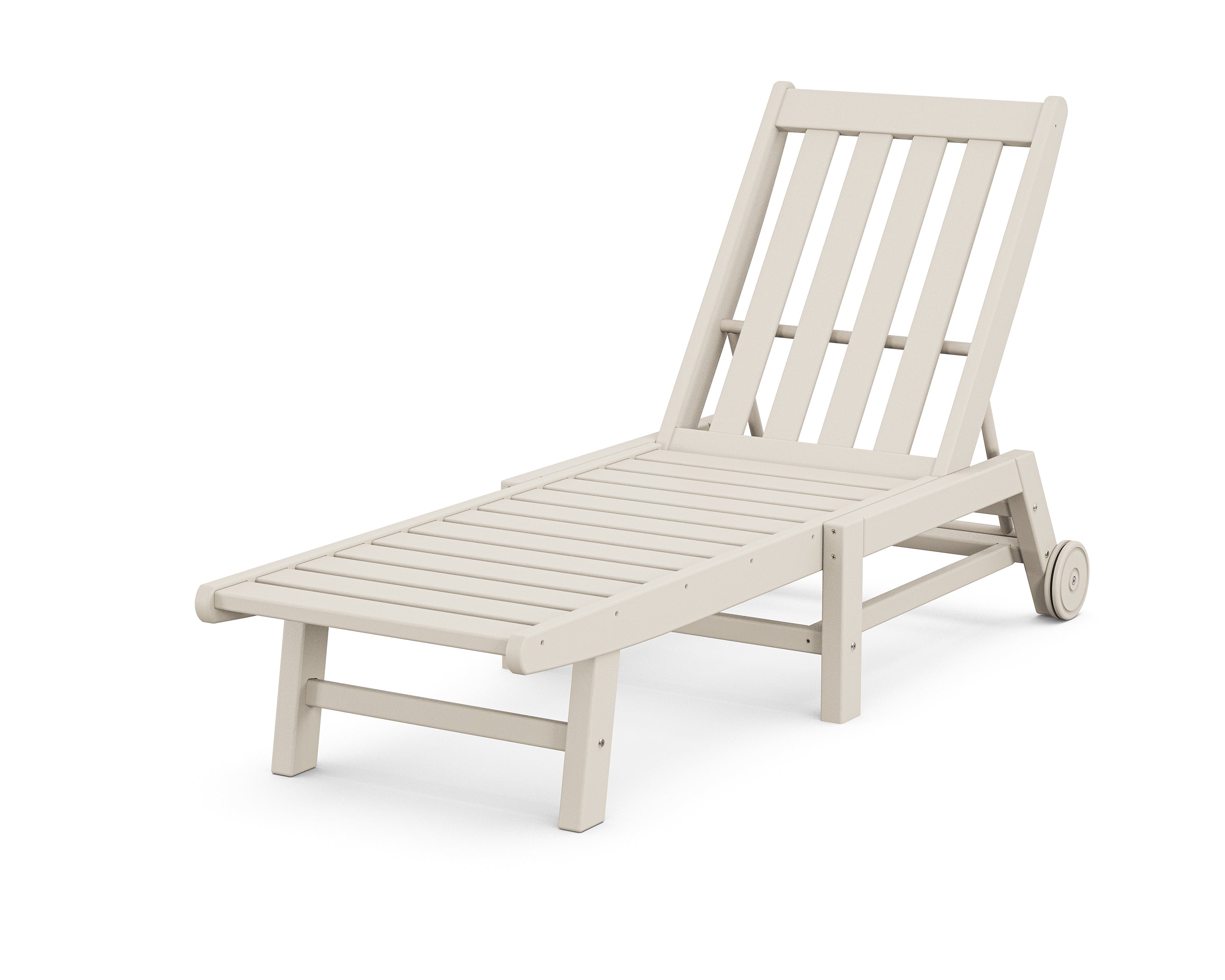 POLYWOOD® Vineyard Chaise with Wheels in Sand