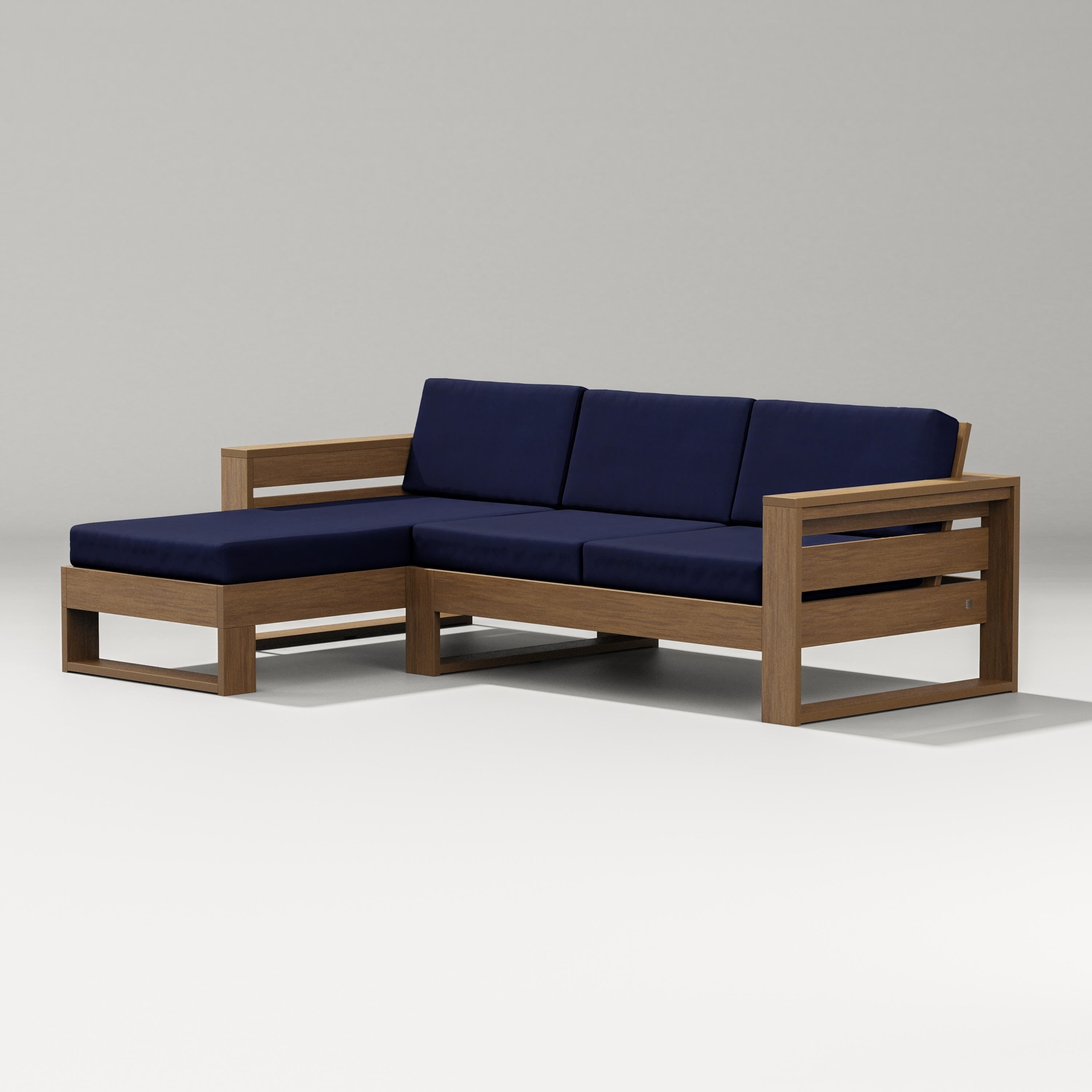 PW Designer Series Latitude Left Chaise Sectional in Natural / Navy