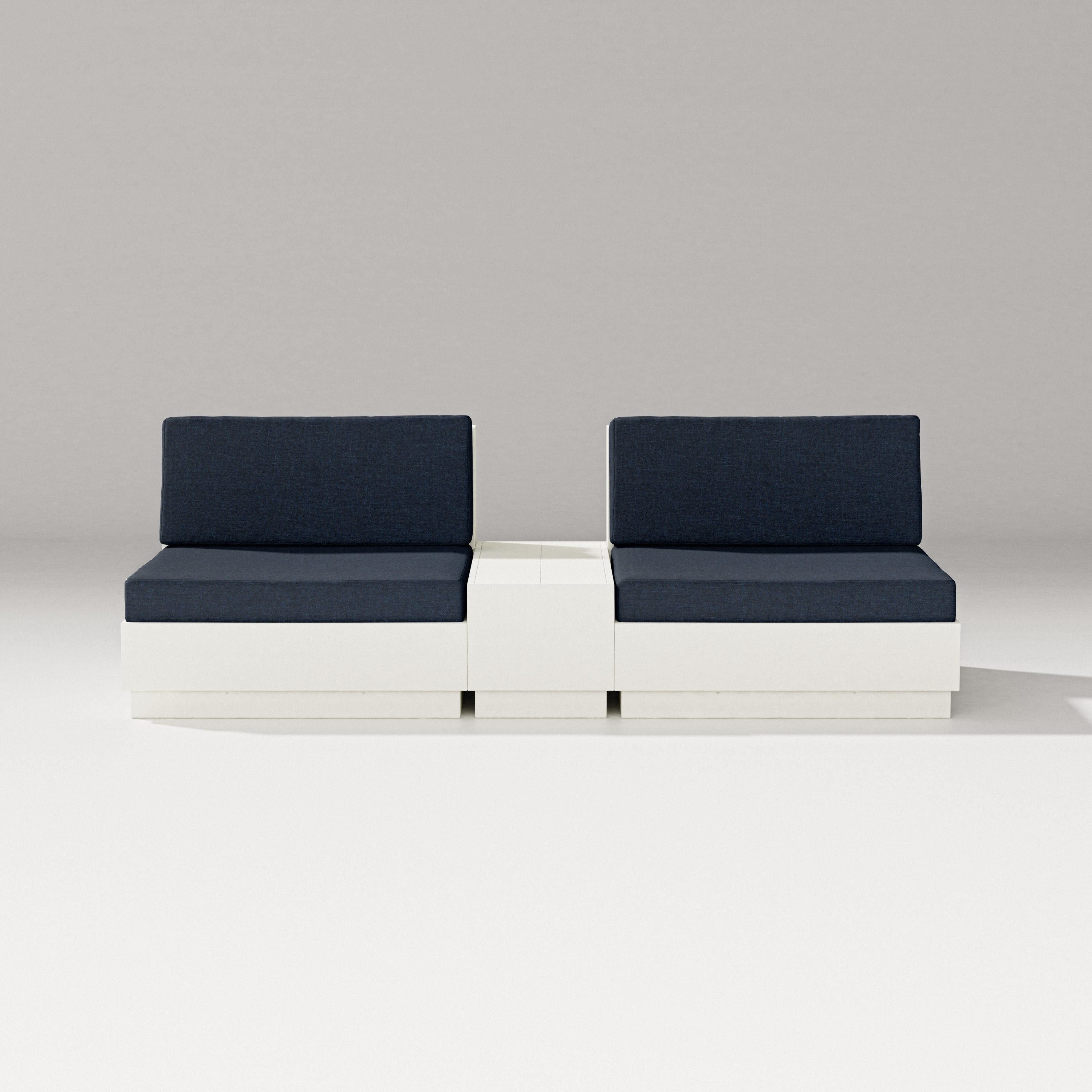PW Designer Series Elevate Lounge Chair Set in Vintage White / Marine Indigo