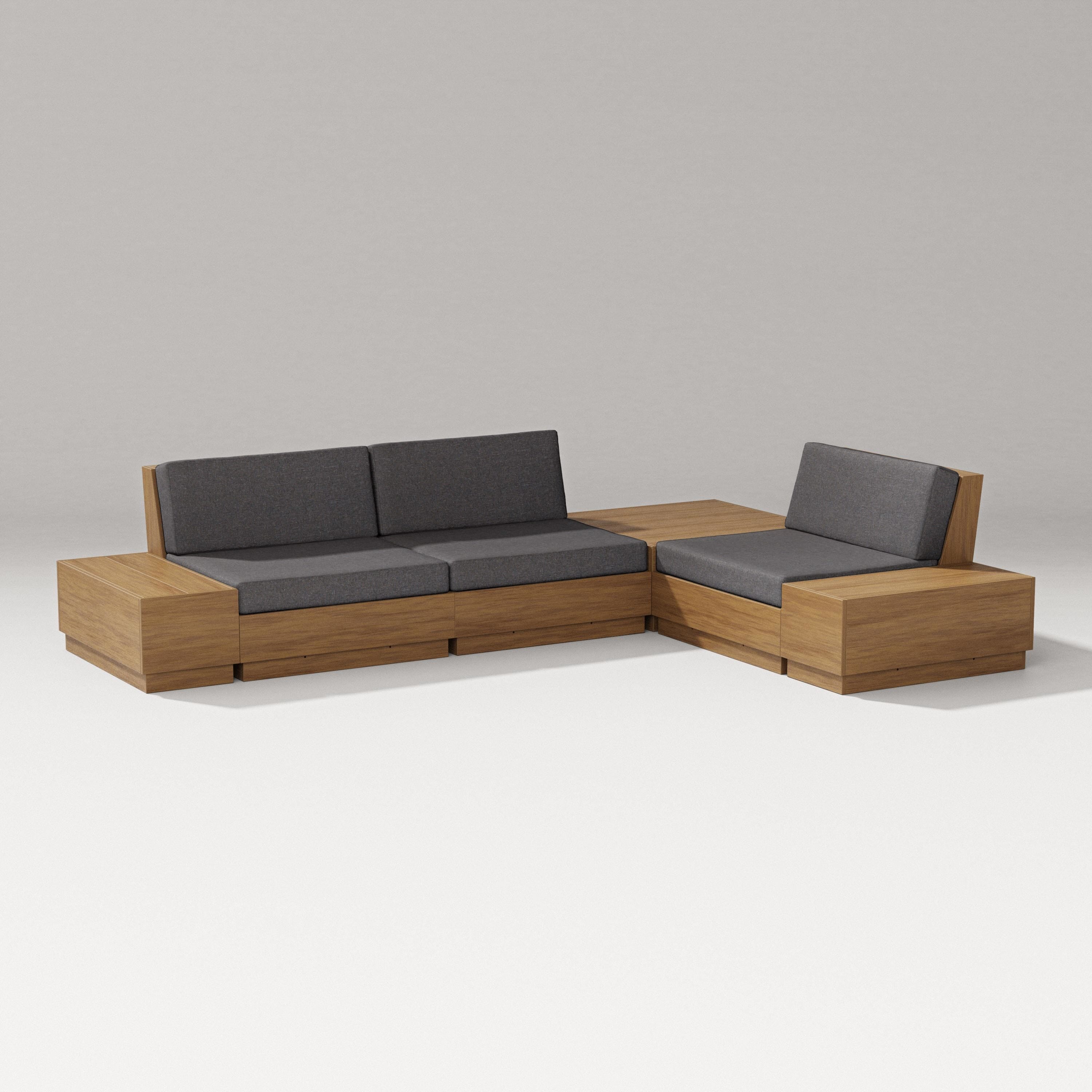 PW Designer Series Elevate 6-Piece Corner Sectional in Natural / Ash Charcoal
