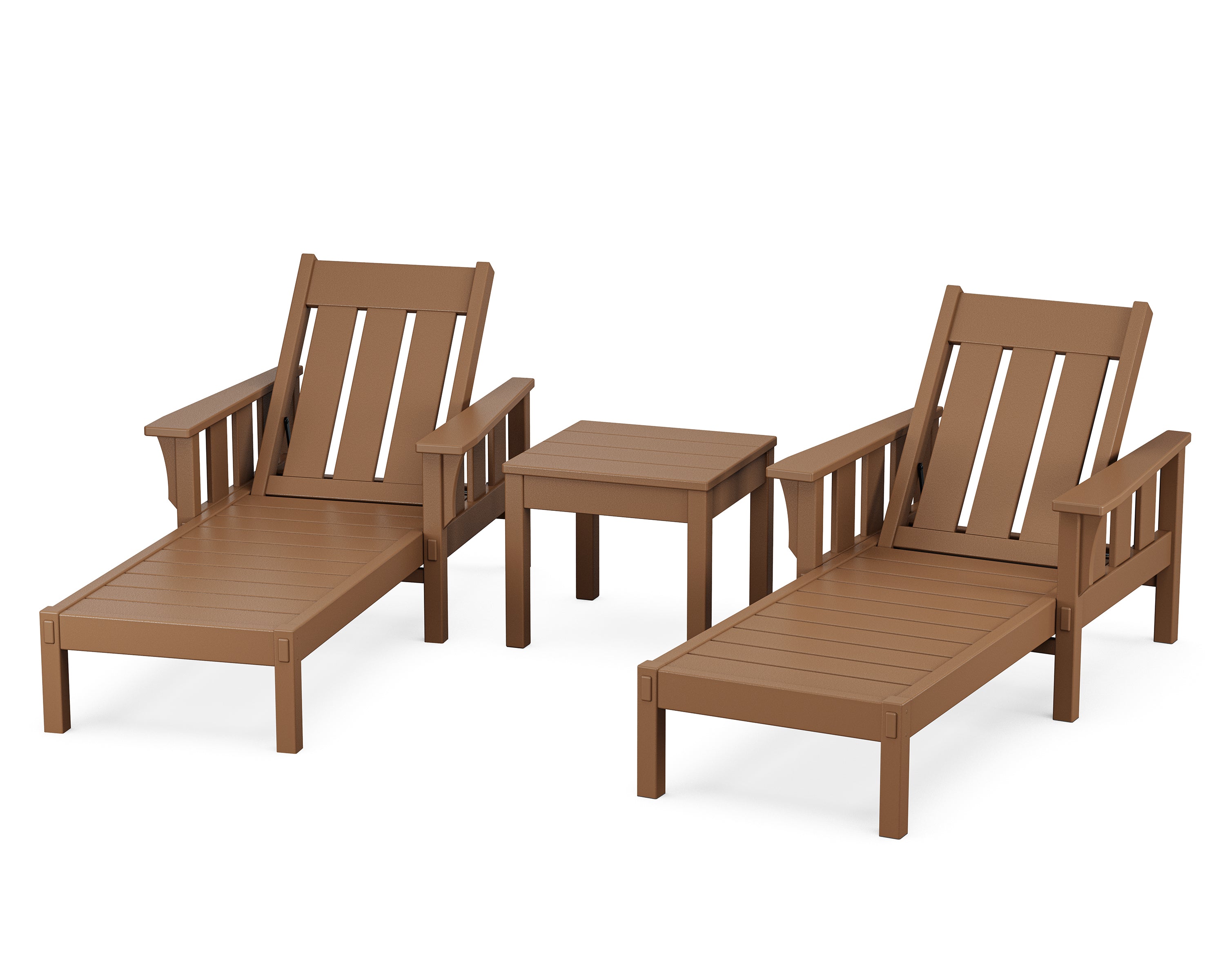 Martha Stewart by POLYWOOD Acadia 3-Piece Chaise Set in Teak