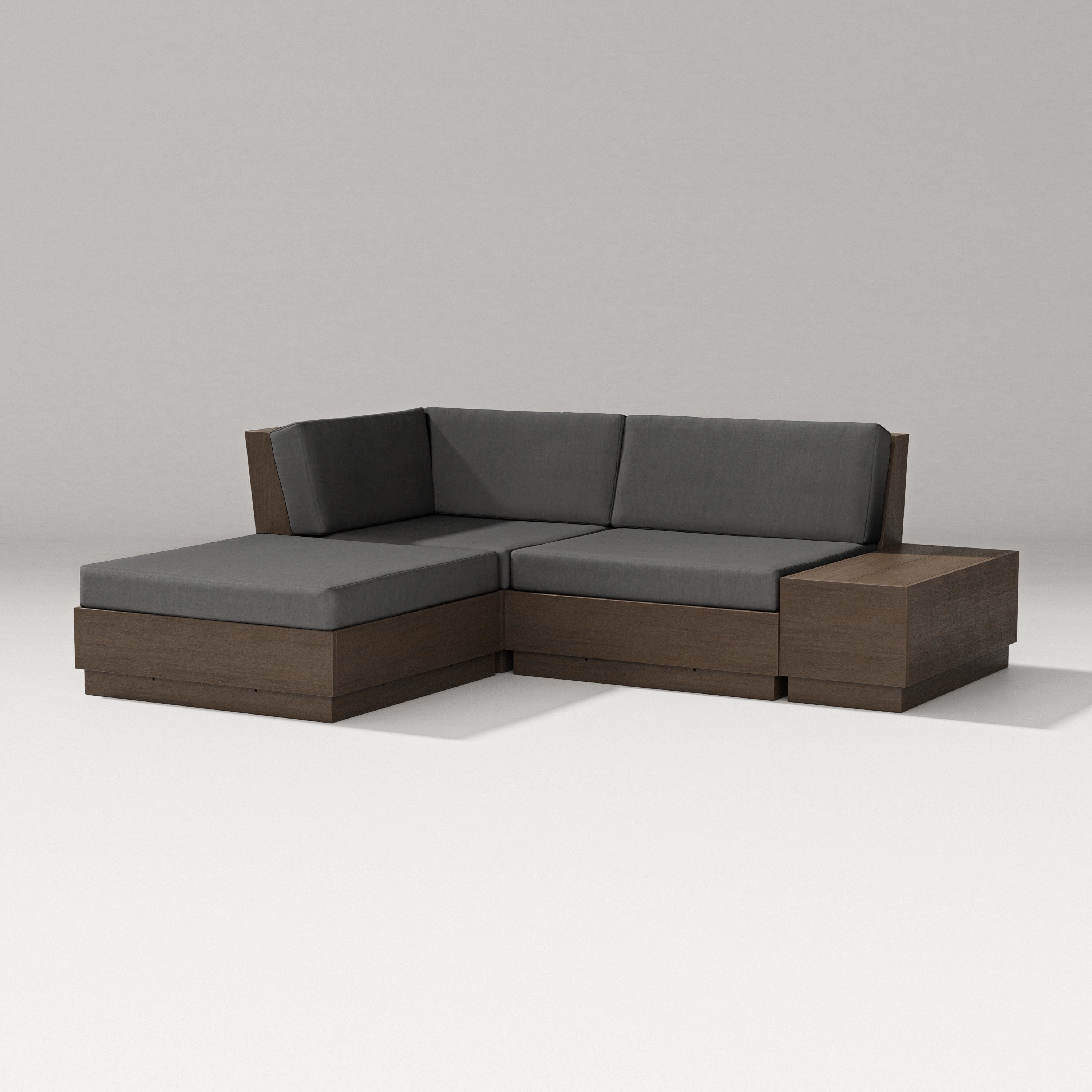 PW Designer Series Elevate Loveseat Sectional with Chaise in Kona / Spectrum Carbon