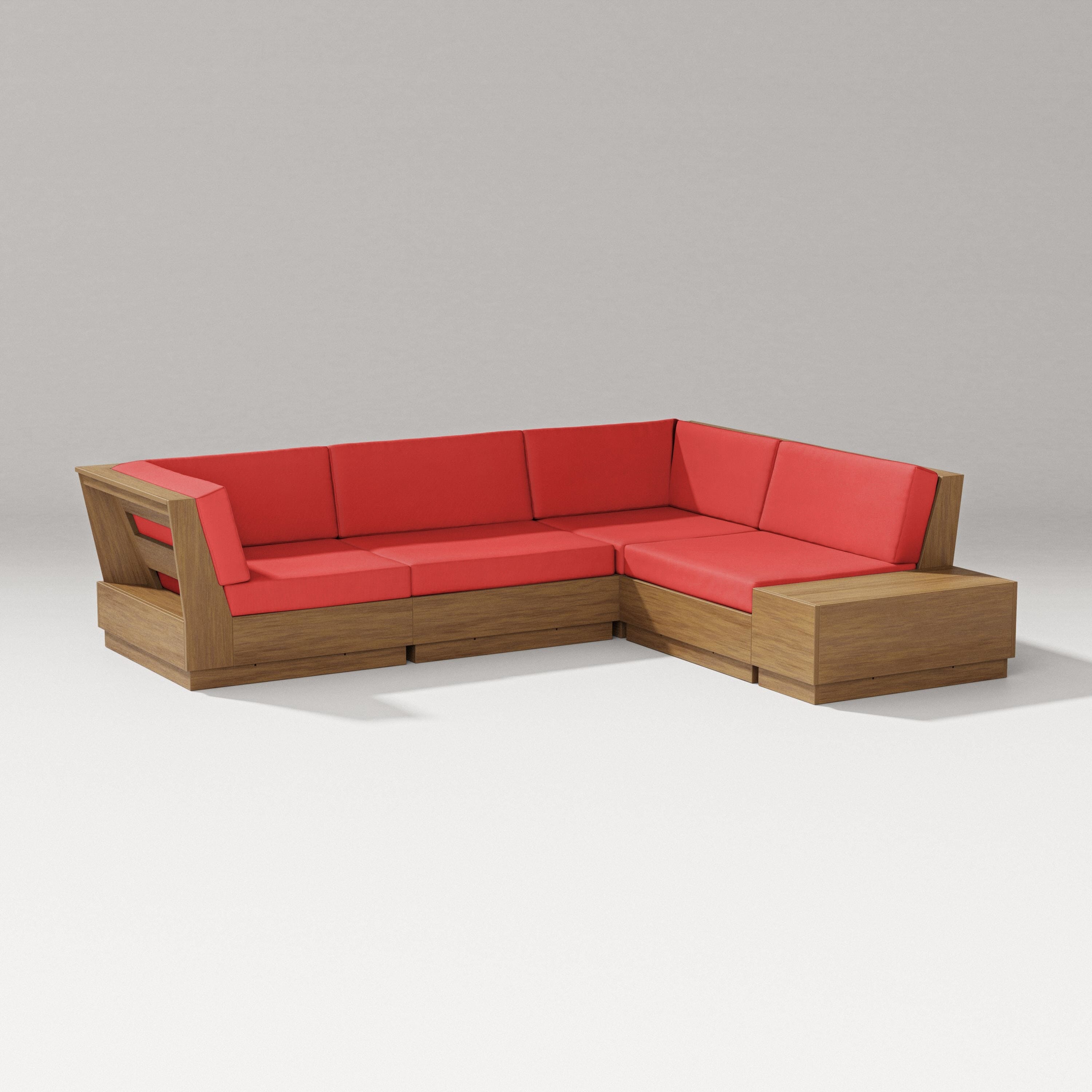 PW Designer Series Elevate Corner Sectional in Natural / Crimson Linen