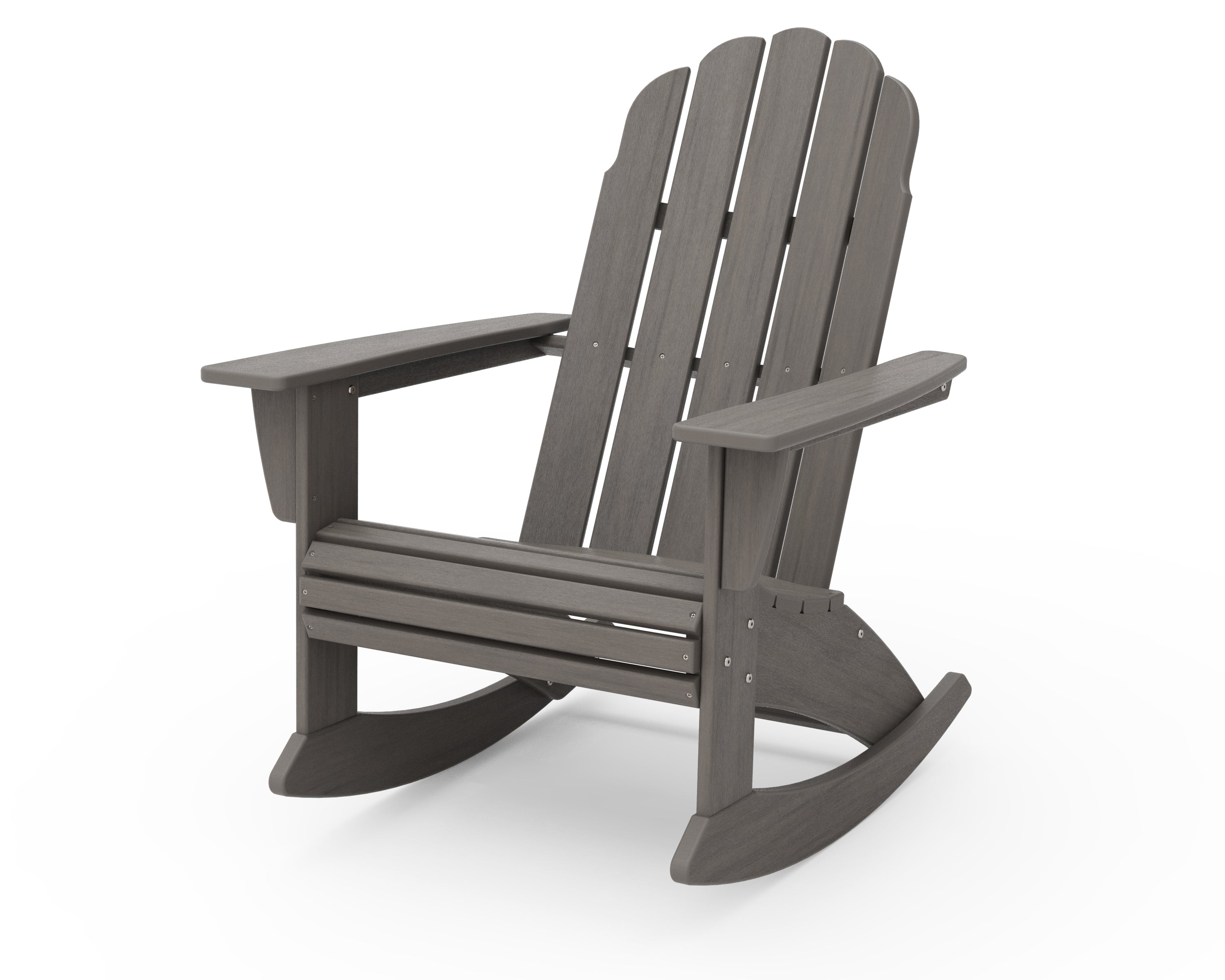 POLYWOOD Vineyard Curveback Adirondack Rocking Chair in Driftwood