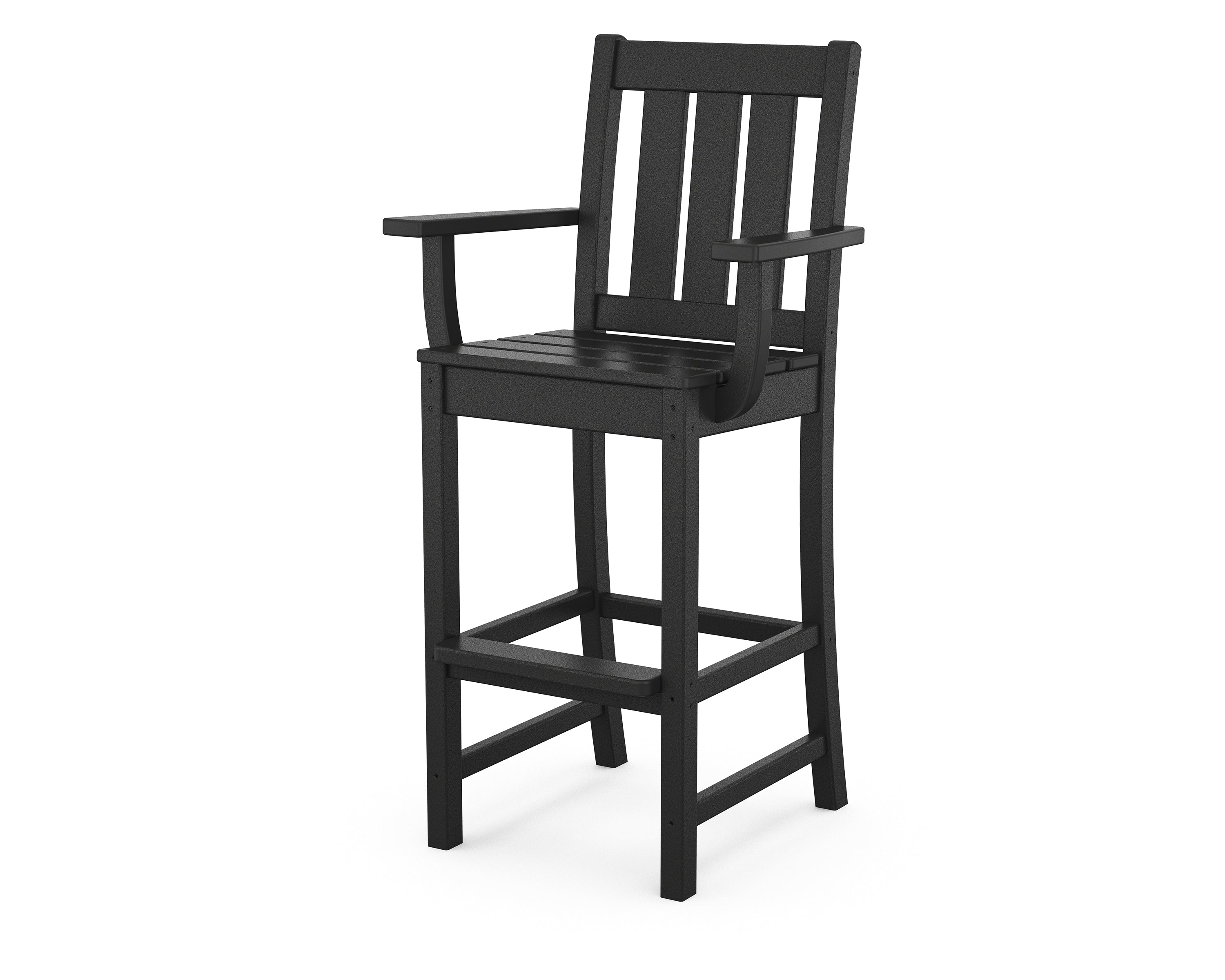 POLYWOOD Oxford Bar Arm Chair in Black