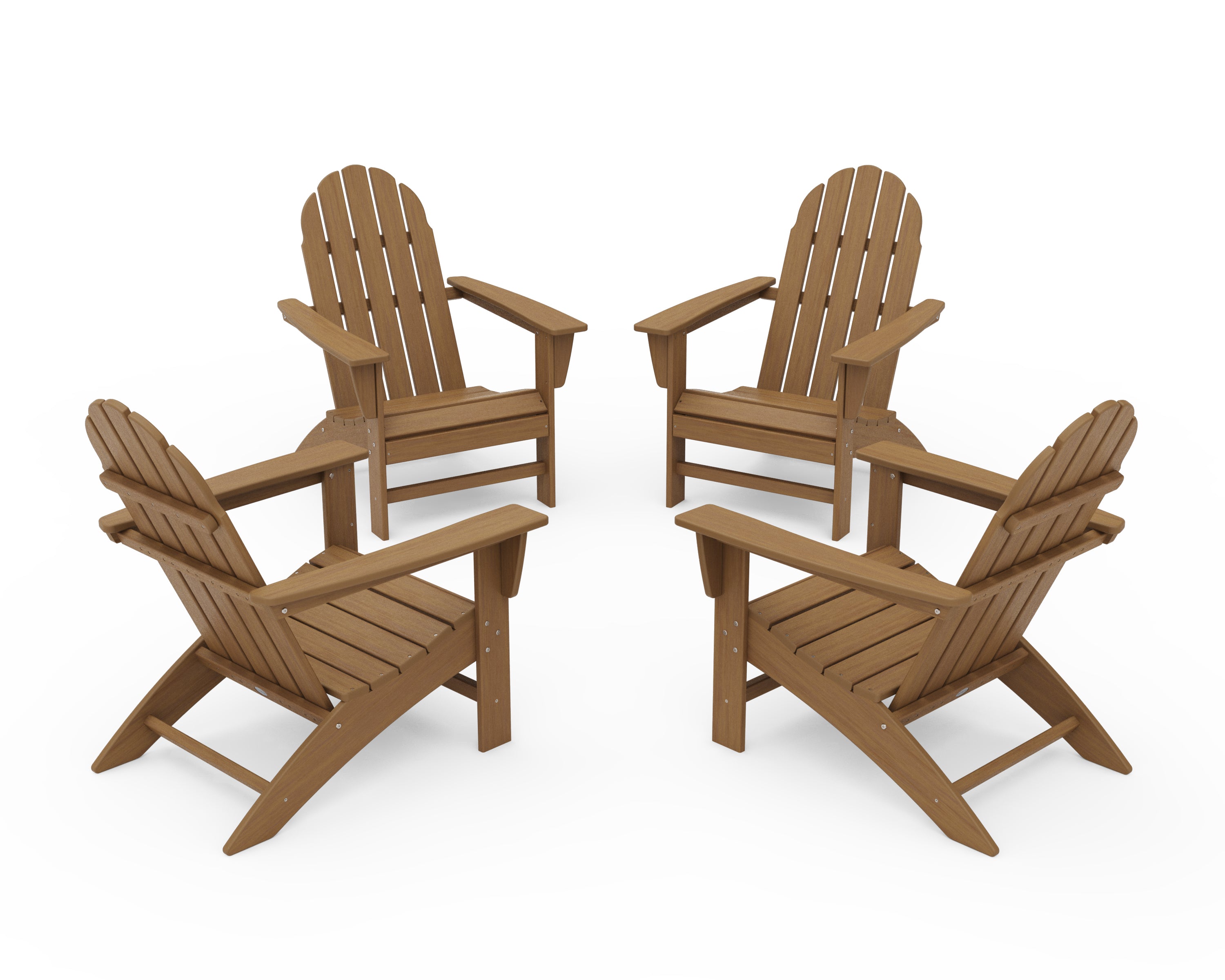 POLYWOOD Vineyard 4-Piece Adirondack Conversation Set in Natural