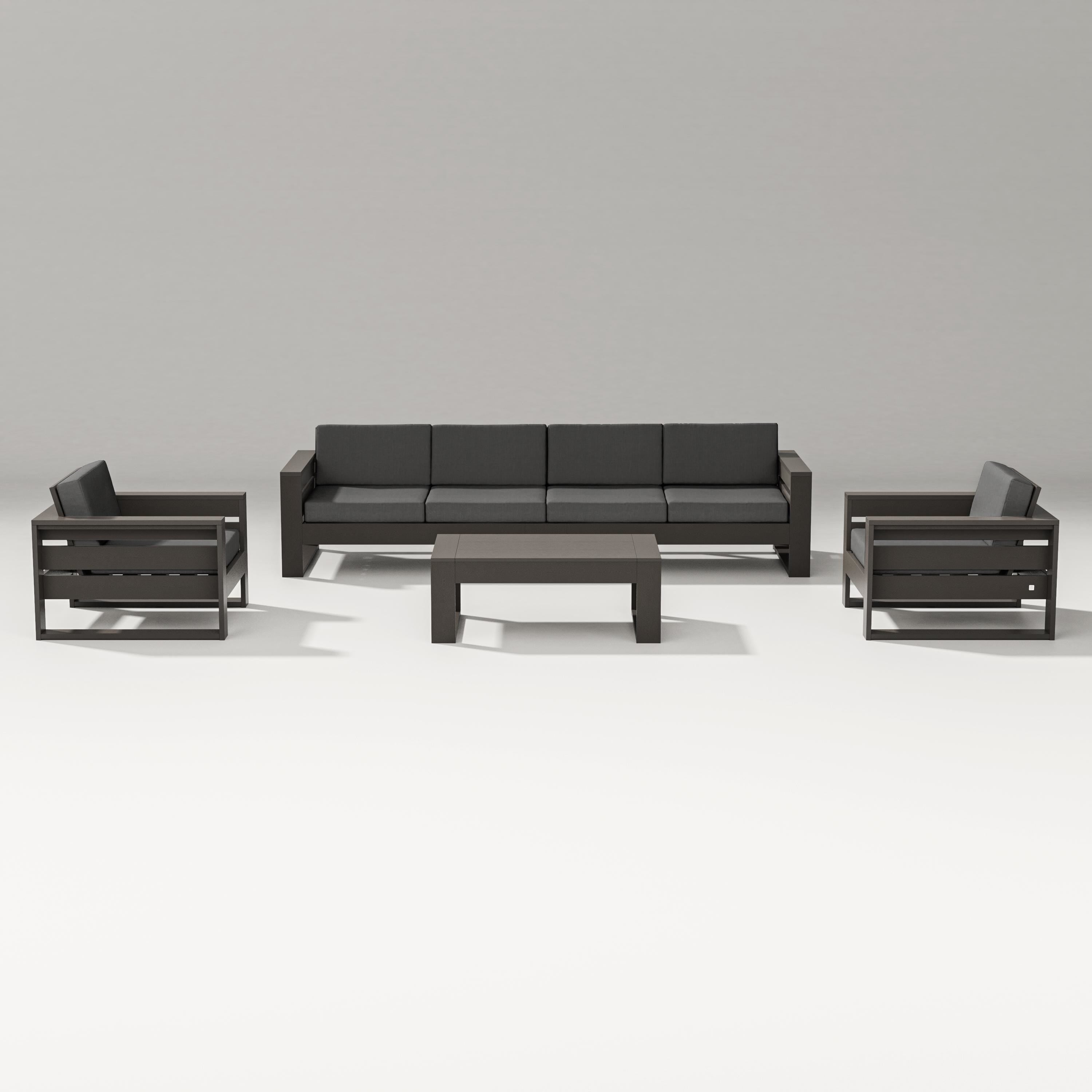 PW Designer Series Latitude 5-Piece Lounge Sofa Set in Vintage Coffee / Spectrum Carbon