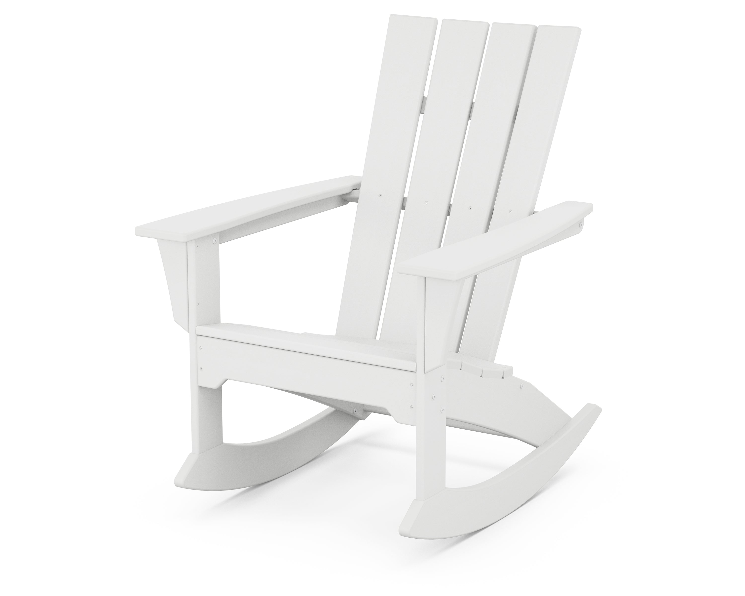 POLYWOOD® Quattro Adirondack Rocking Chair in White